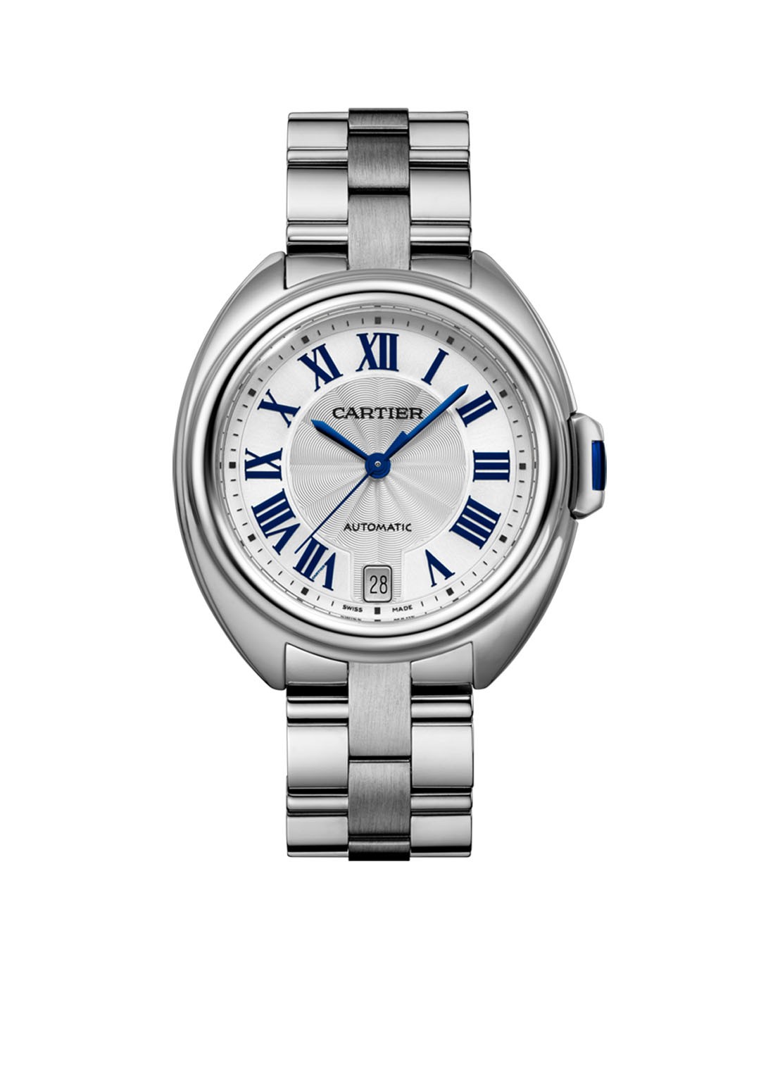 Cartier Clé de Cartier 35 mm horloge van staal- Automatic 1847MC - WSCL0006 - voorkant zilver