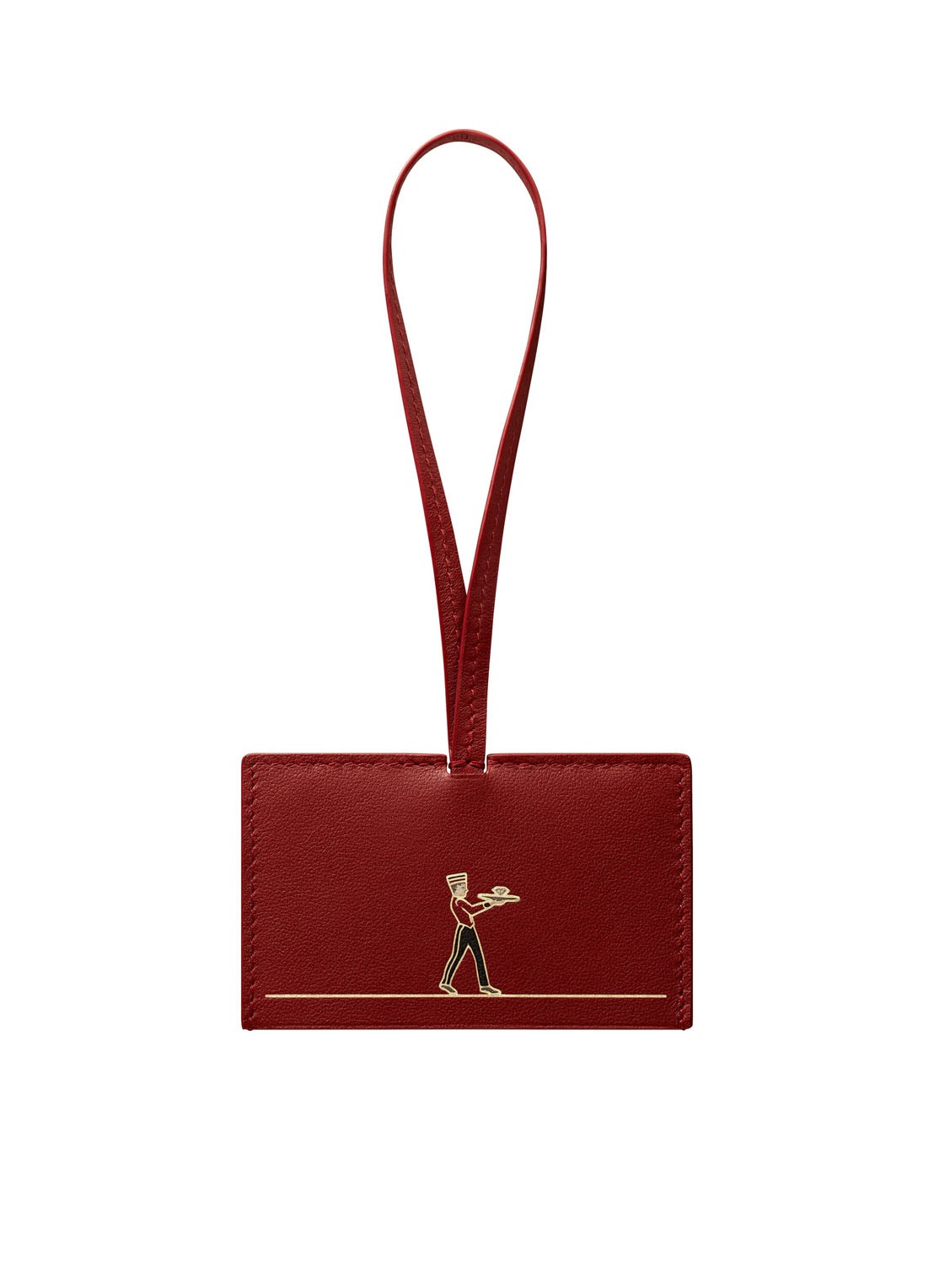 Cartier Diabolo de Cartier spiegel tas bedel van kalfsleer CROG000671 - voorkant steenrood