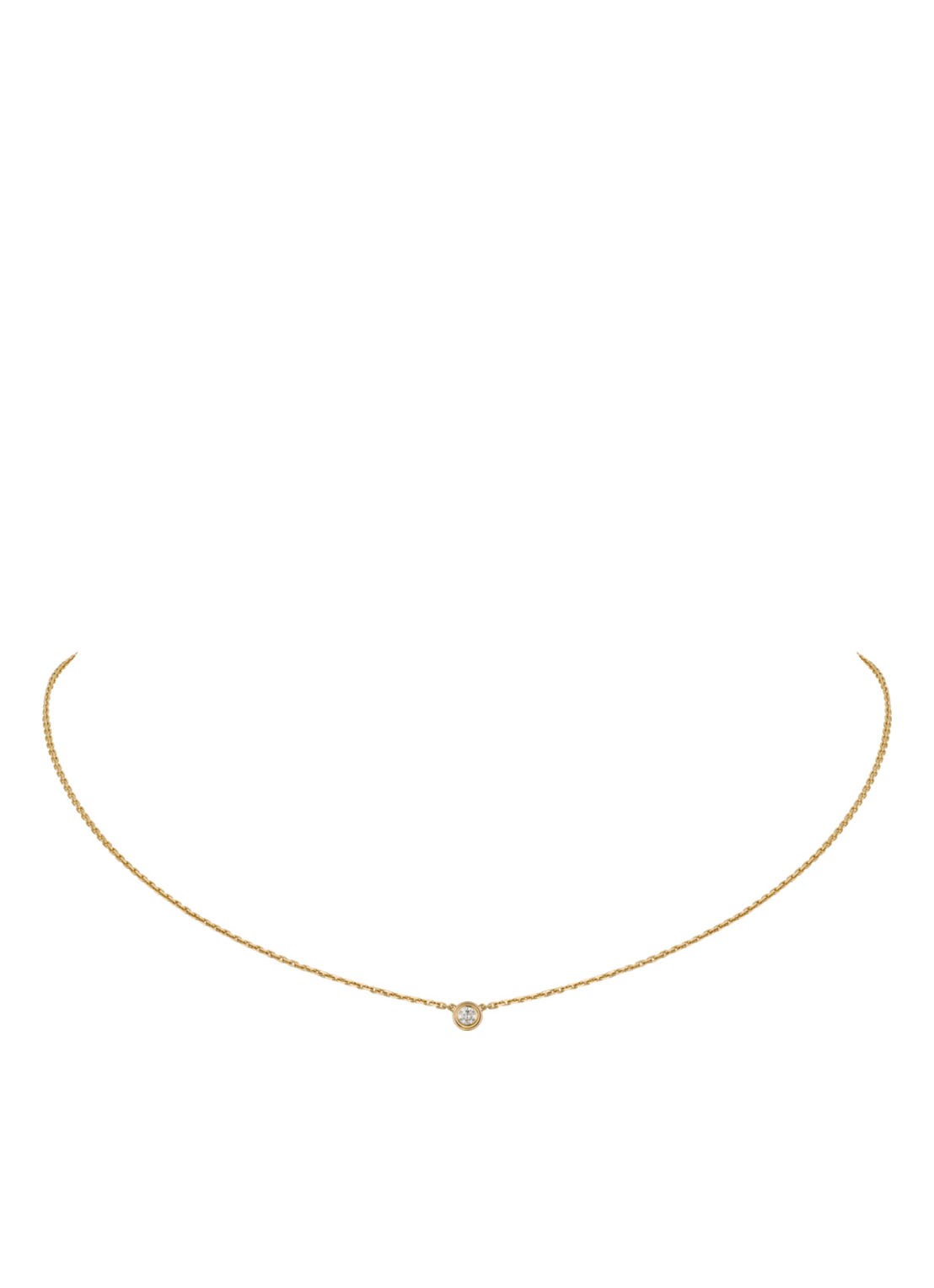Cartier Diamants Légers ketting XS van 18k geelgoud met diamant CRB7224517 - voorkant geelgoud