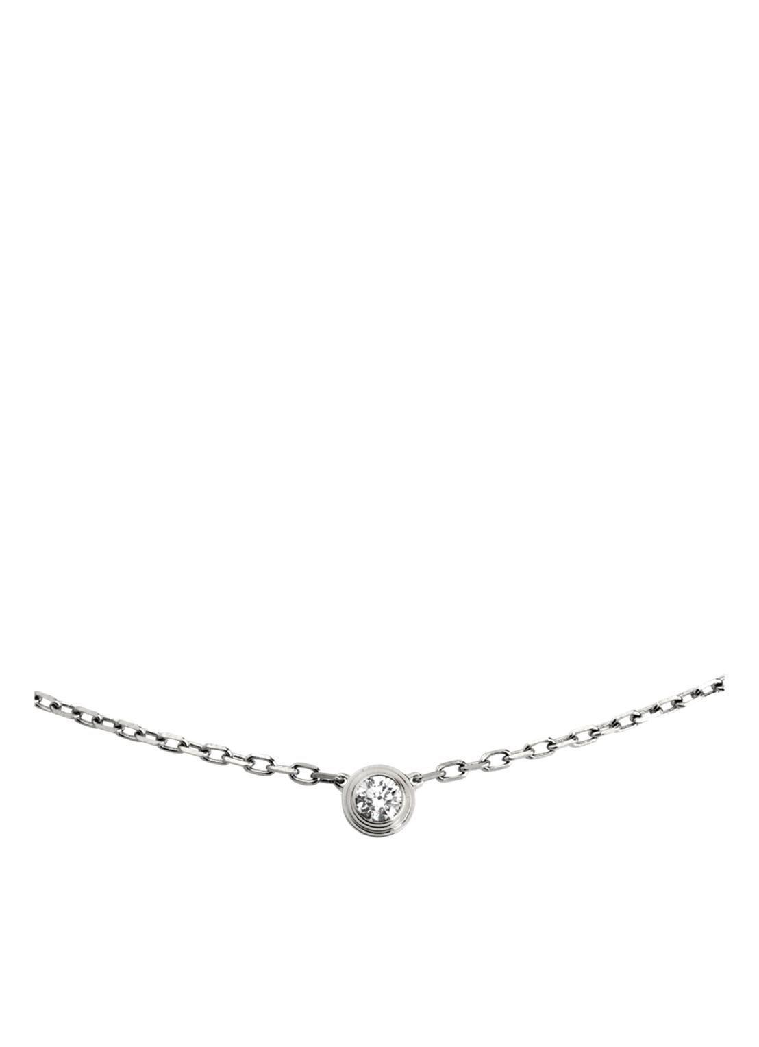 Cartier Diamants Légers small ketting van 18k witgoud met diamant CRB7215900 - voorkant witgoud
