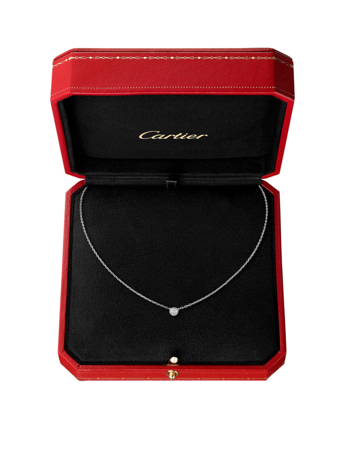 Cartier Diamants Légers XS ketting van 18k witgoud met diamant CRB7224515 - detail witgoud