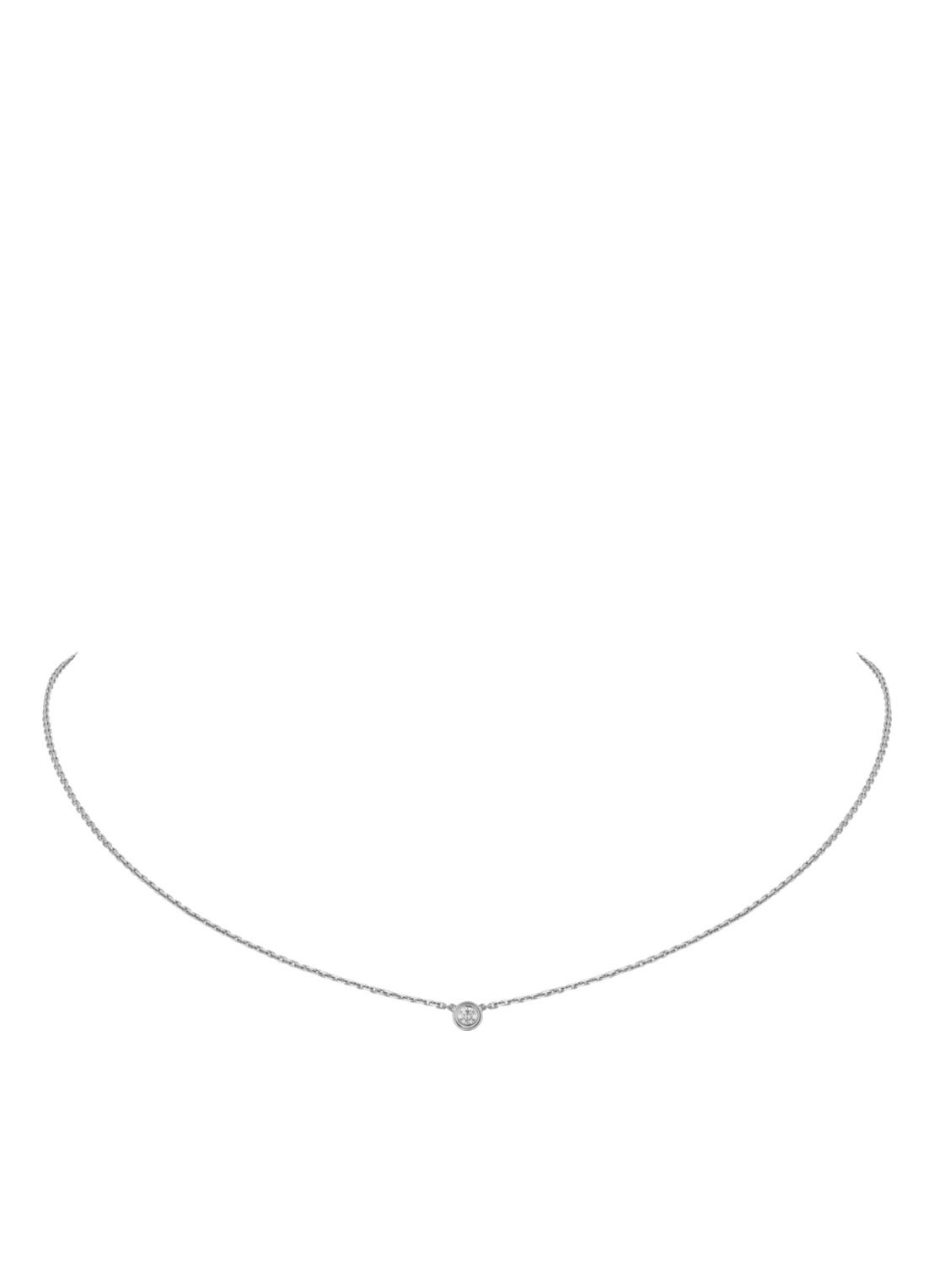 Cartier Diamants Légers XS ketting van 18k witgoud met diamant CRB7224515 - voorkant 3 witgoud