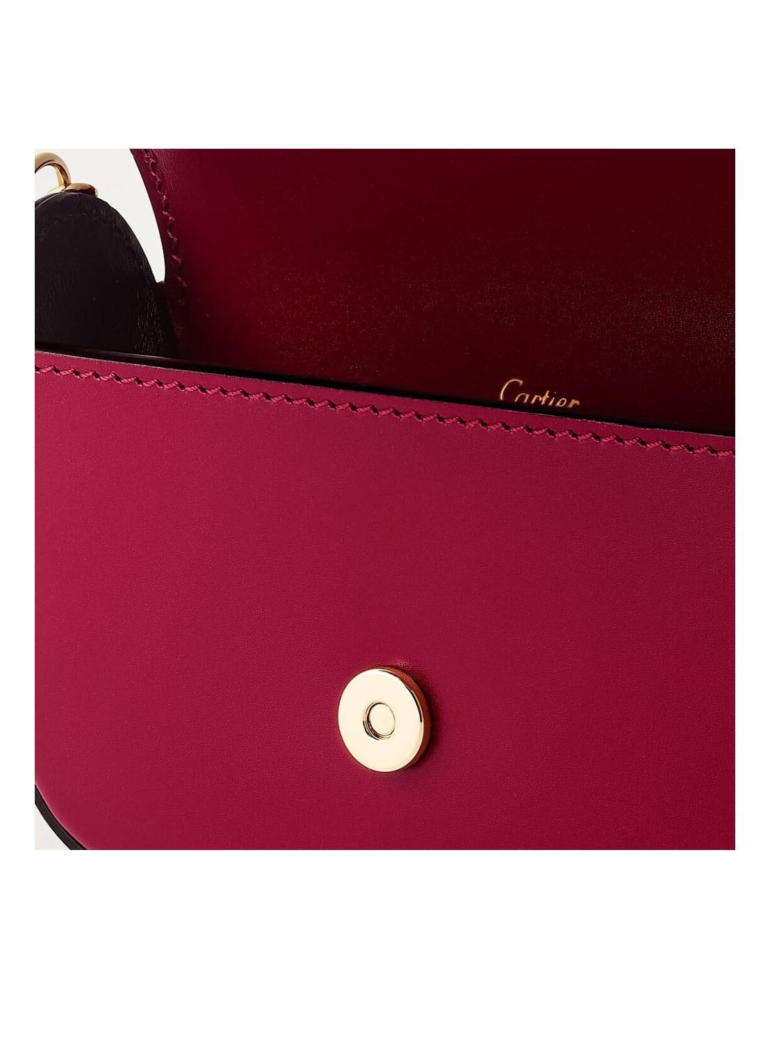 Cartier Double C Micro Chain crossbodytas van kalfsleer CRL3002034 - detail 4 bordeauxrood