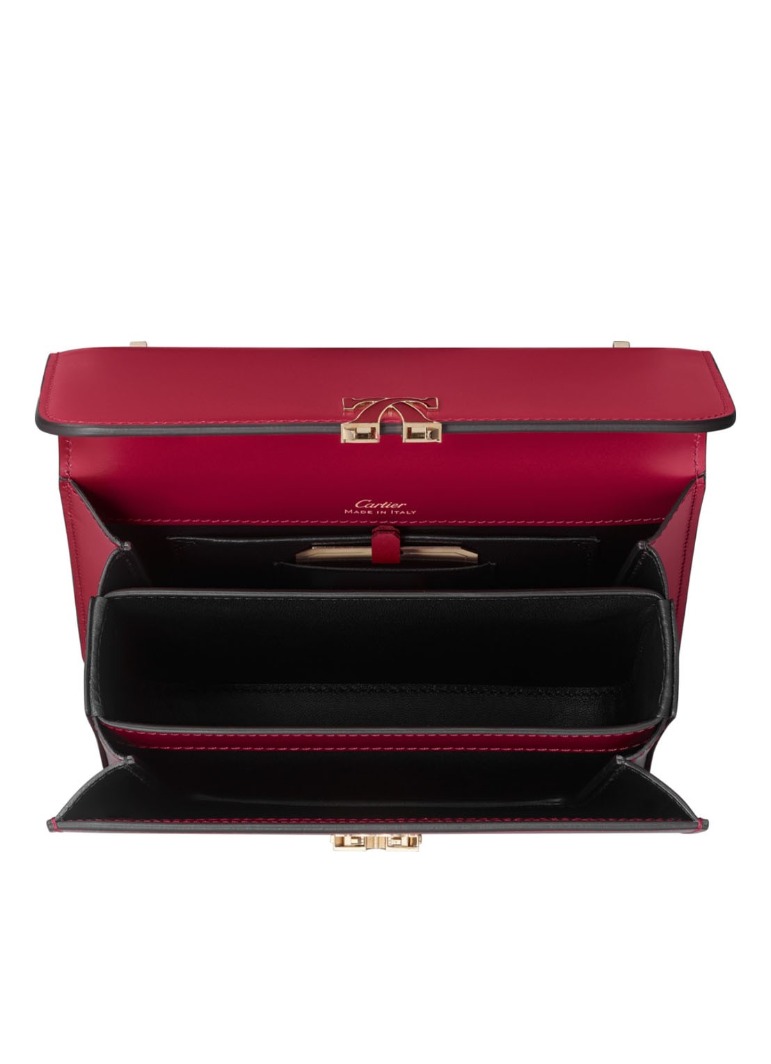 Cartier Double C Mini schoudertas van kalfsleer CRL1002293 - detail 4 steenrood