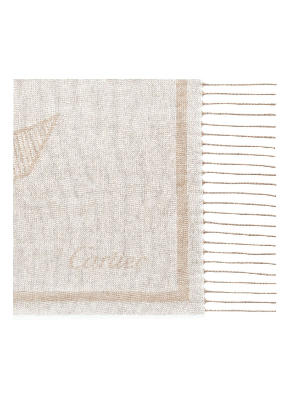 Cartier Entrelacés de Cartier stola van kasjmier 120 x 170 cm CROS000046 - voorkant 3 beige