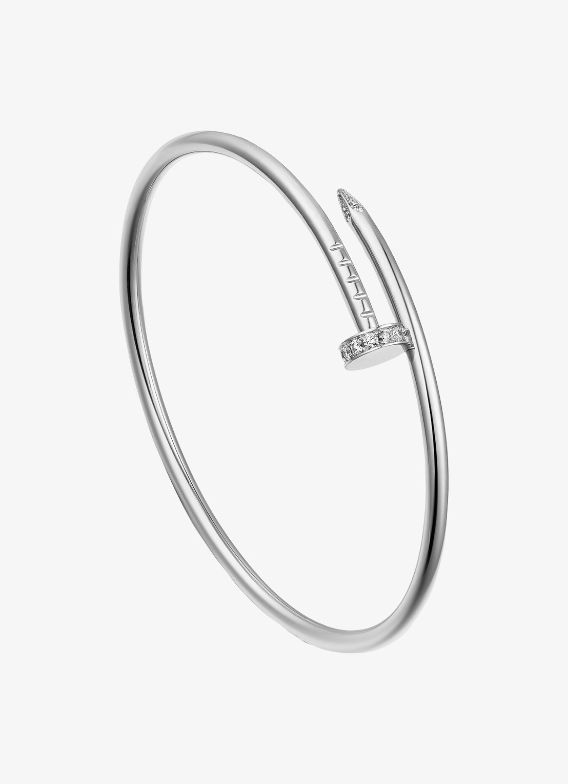 Cartier Juste un Clou armband, klein model van 18 karaat witgoud met 0.18 ct diamant CRB6084017 - voorkant witgoud