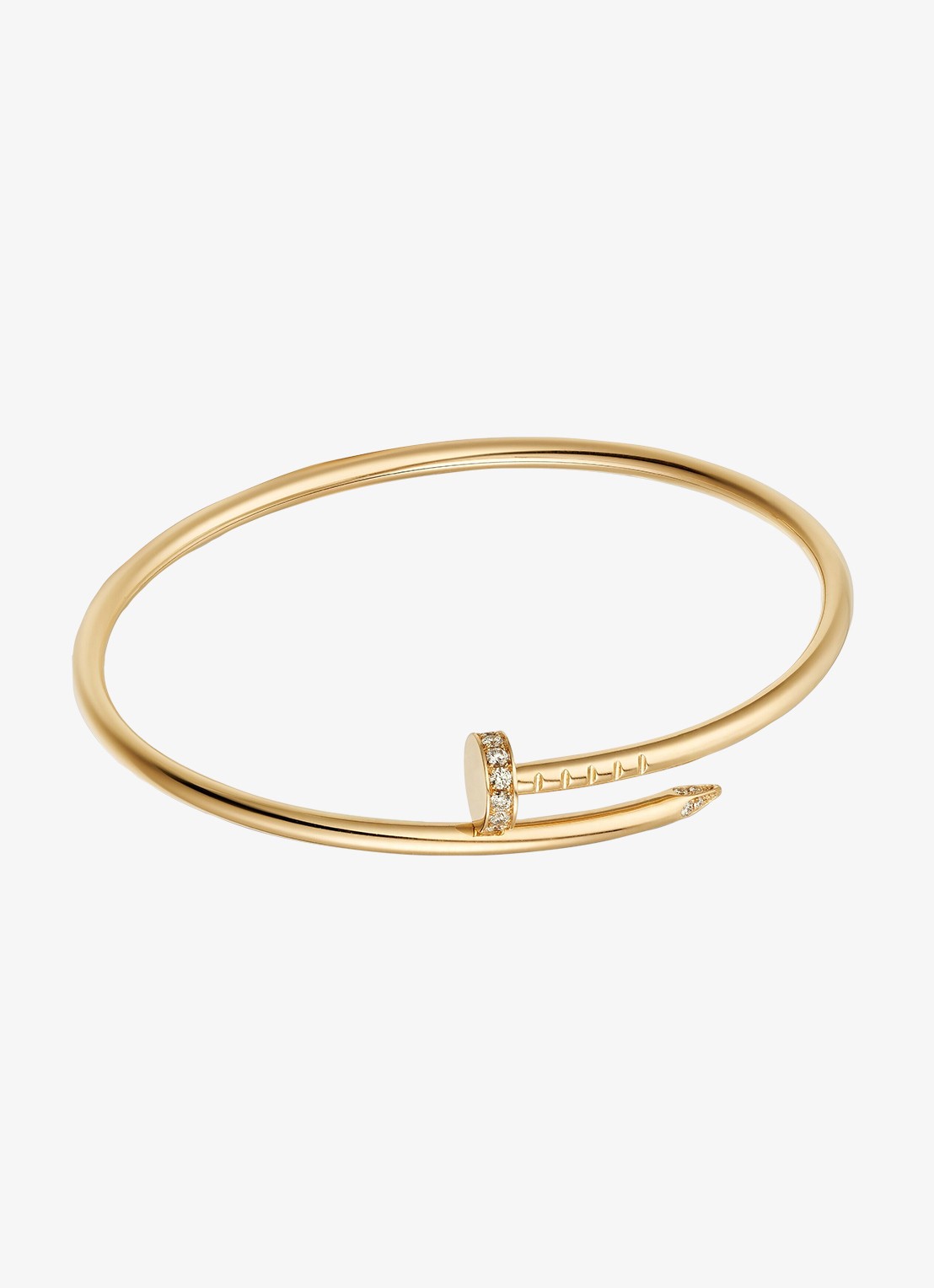 Cartier Juste un Clou bangle, klein model van 18 karaat geelgoud met 0.18 ct diamant CRB6066117 - achterkant 6 geelgoud