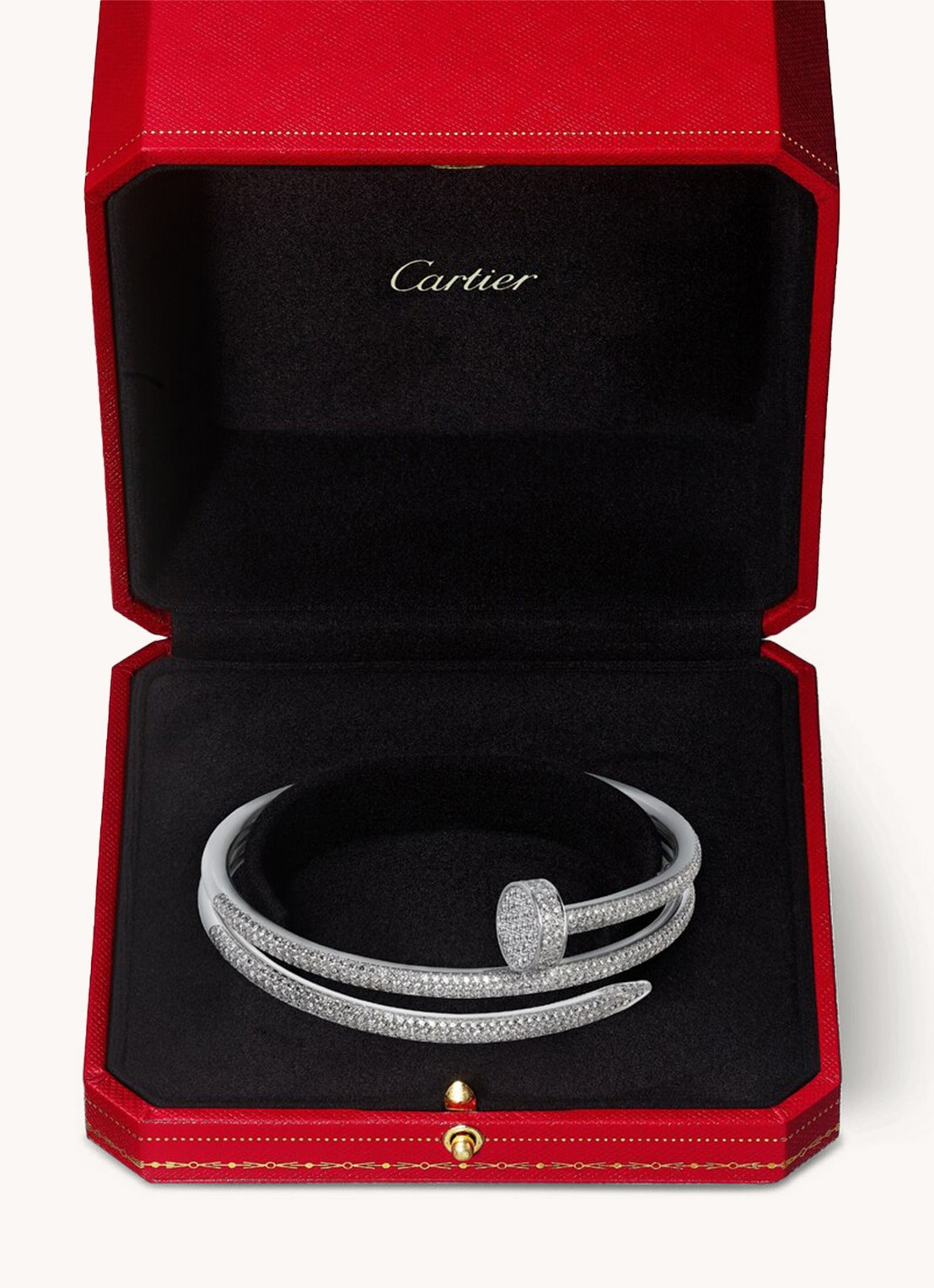 Cartier Juste un Clou bangle van 18 karaat witgoud met diamanten CRN6708700 - achterkant witgoud