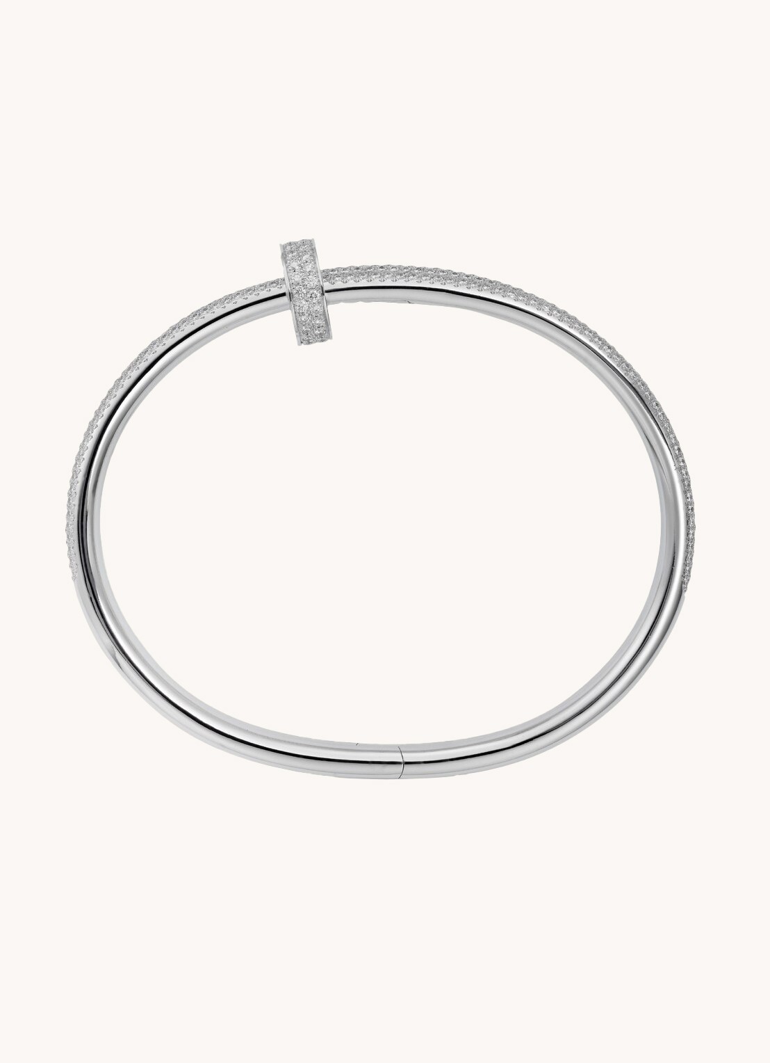Cartier Juste un Clou bangle van 18 karaat witgoud met diamanten CRN6708700 - detail 3 witgoud