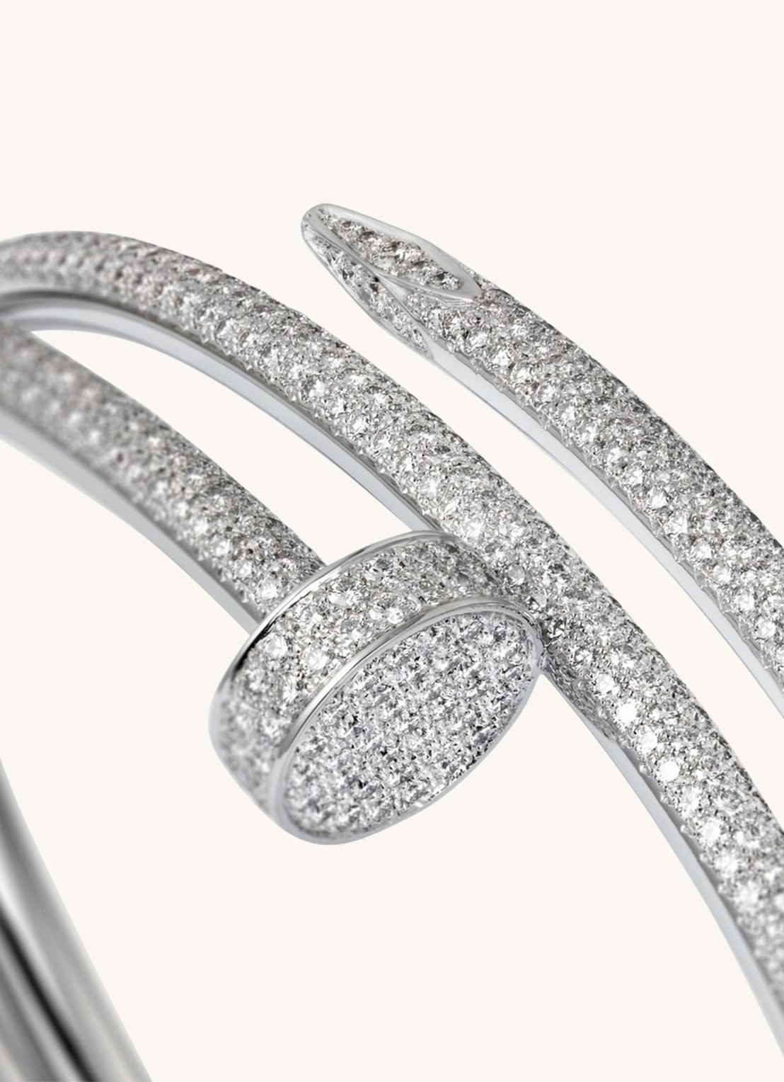 Cartier Juste un Clou bangle van 18 karaat witgoud met diamanten CRN6708700 - detail 6 witgoud