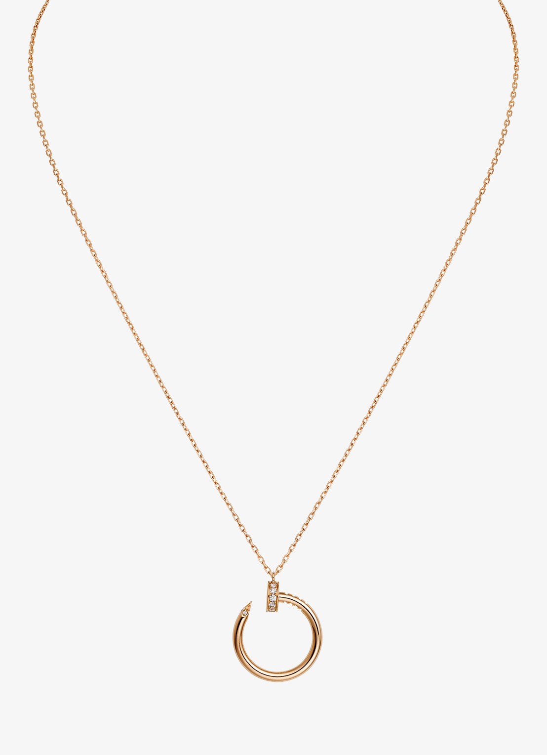 Cartier Juste un Clou ketting van 18 karaat roségoud met 0.12 diamant CRB7224887 - voorkant 6 roségoud