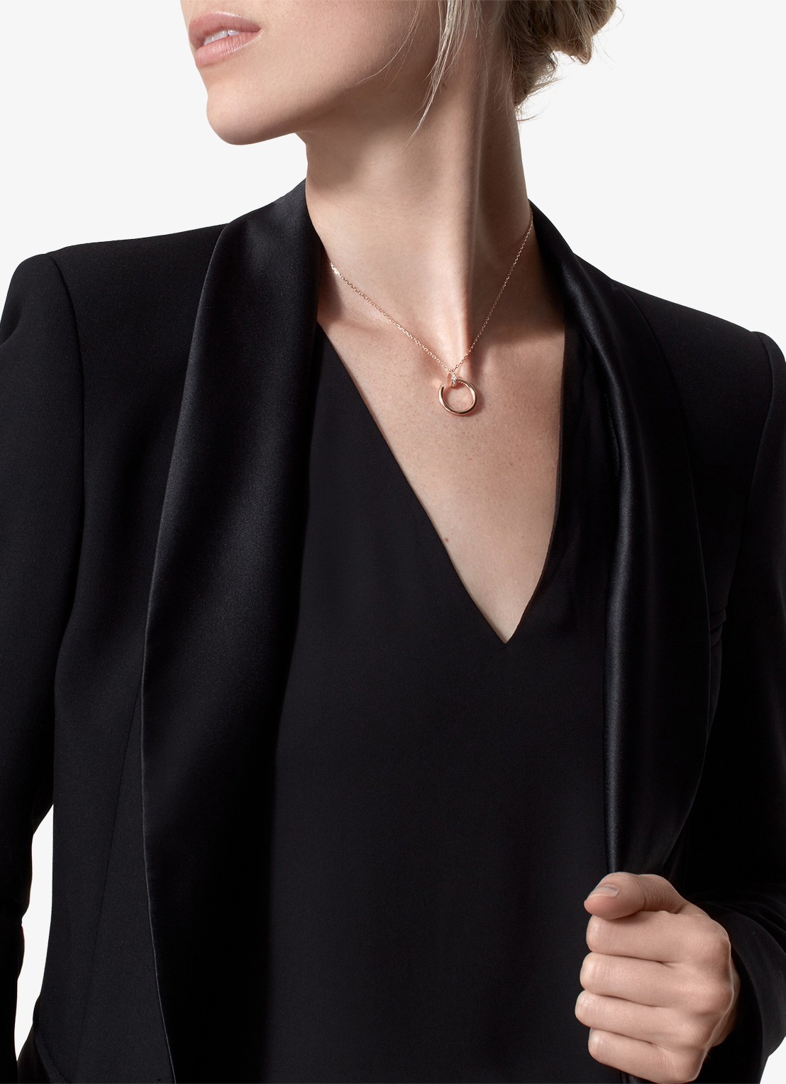Cartier Juste un Clou ketting van 18 karaat roségoud met 0.12 diamant CRB7224887 - voorkant 7 roségoud
