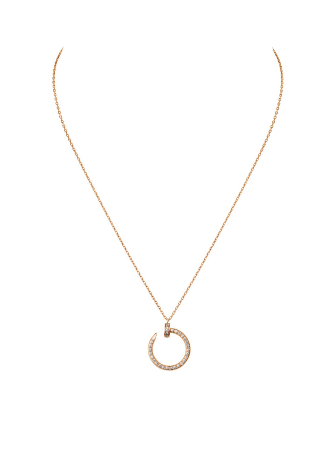 Cartier Juste un Clou ketting van 18k roségoud met diamanten CRB3047000 - voorkant 2 roségoud