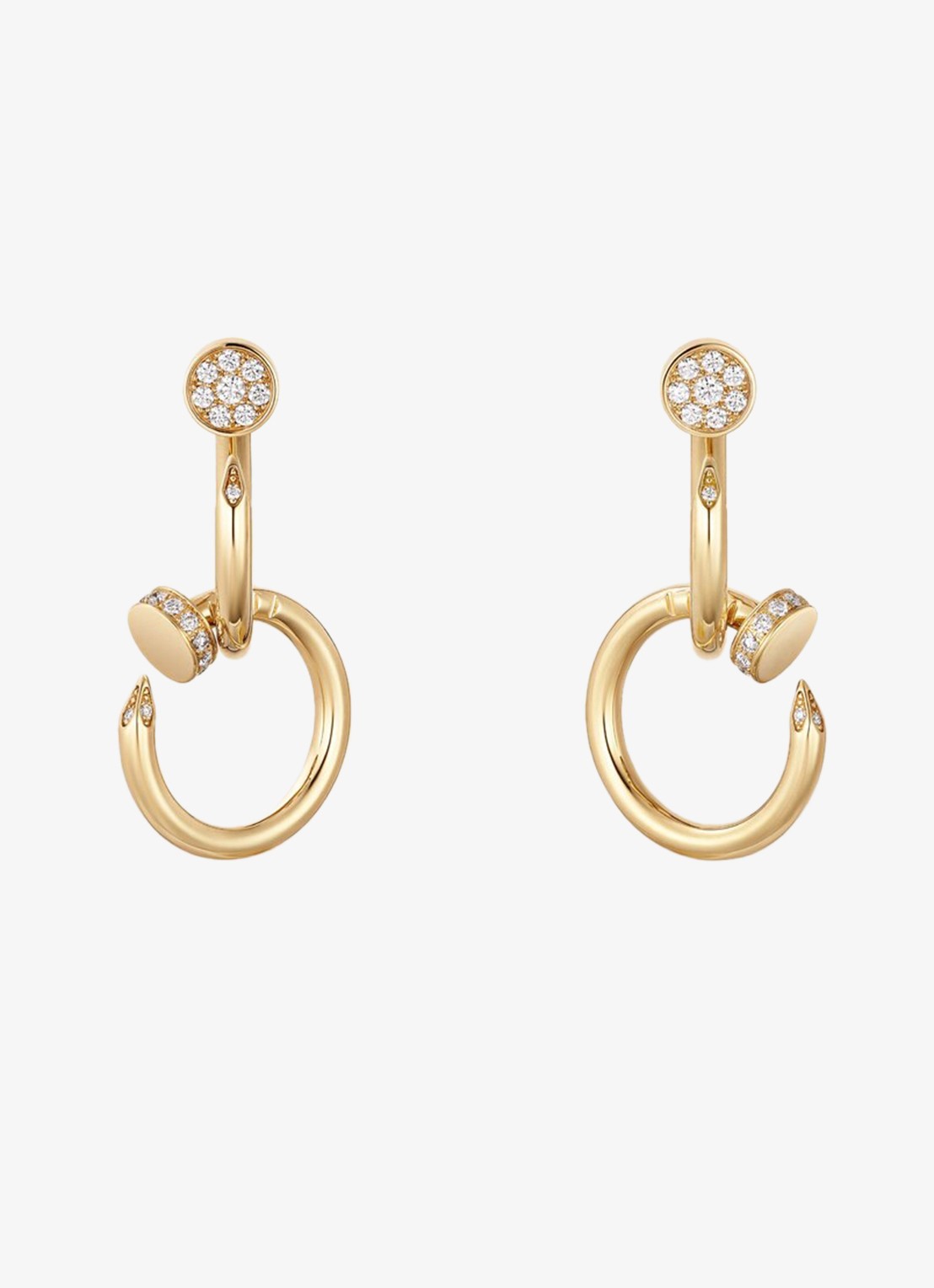 Cartier Juste un Clou oorstekers van 18 karaat geelgoud met 27 diamanten CRB8301504 - voorkant geelgoud