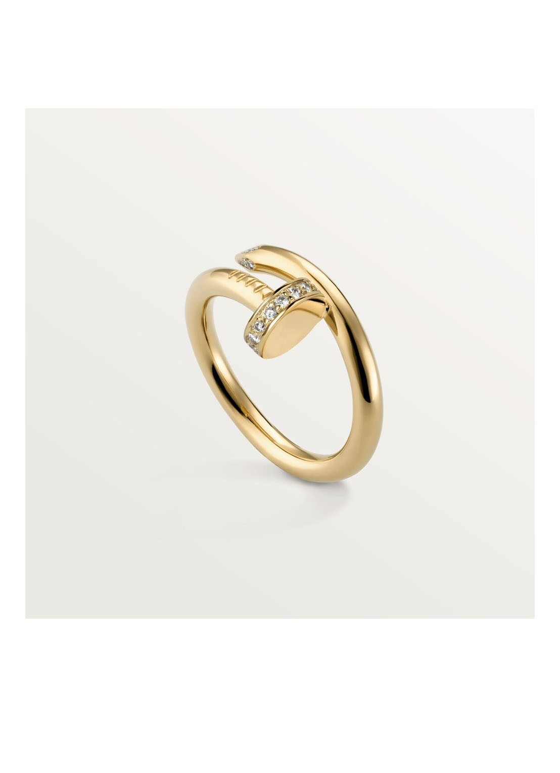 Cartier Juste un Clou ring van 18 karaat geelgoud met 22 briljant geslepen diamanten CRB4216900 - voorkant 2 geelgoud