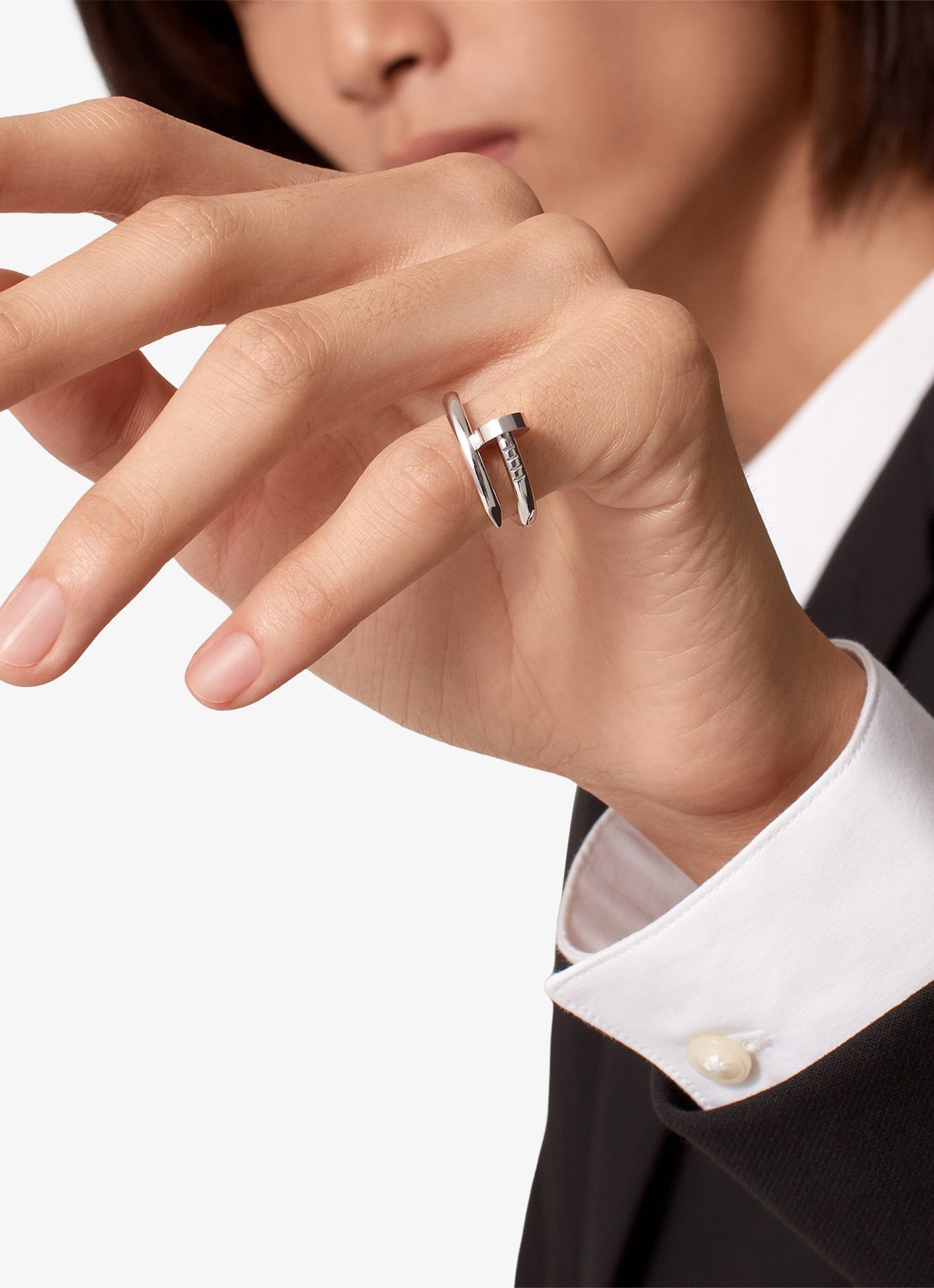 Cartier Juste un Clou ring van 18 karaat witgoud CRB40992 - achterkant 7 witgoud