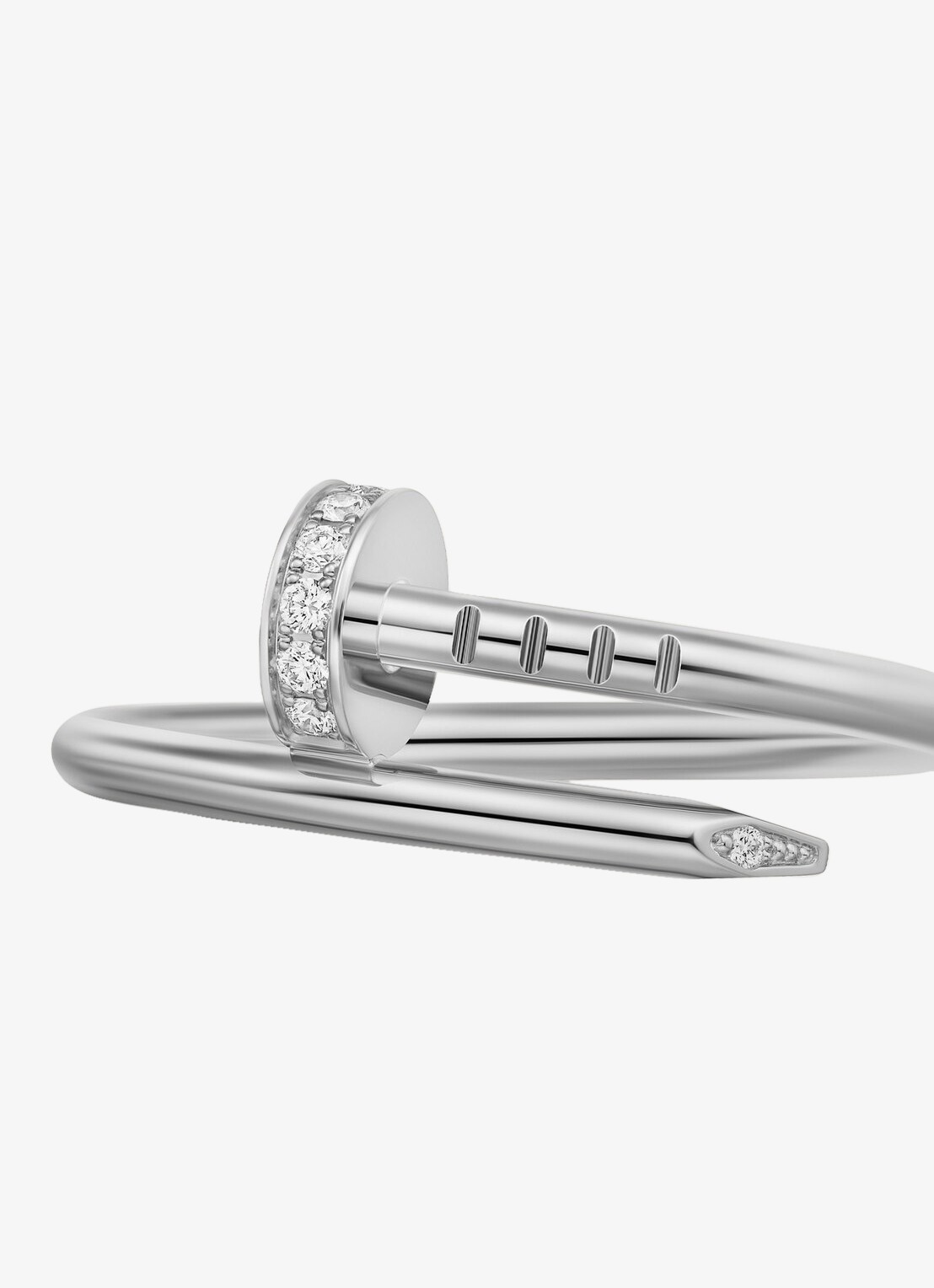 Cartier Juste un Clou ring van 18 karaat witgoud met diamanten CRB42450 - detail 4 witgoud