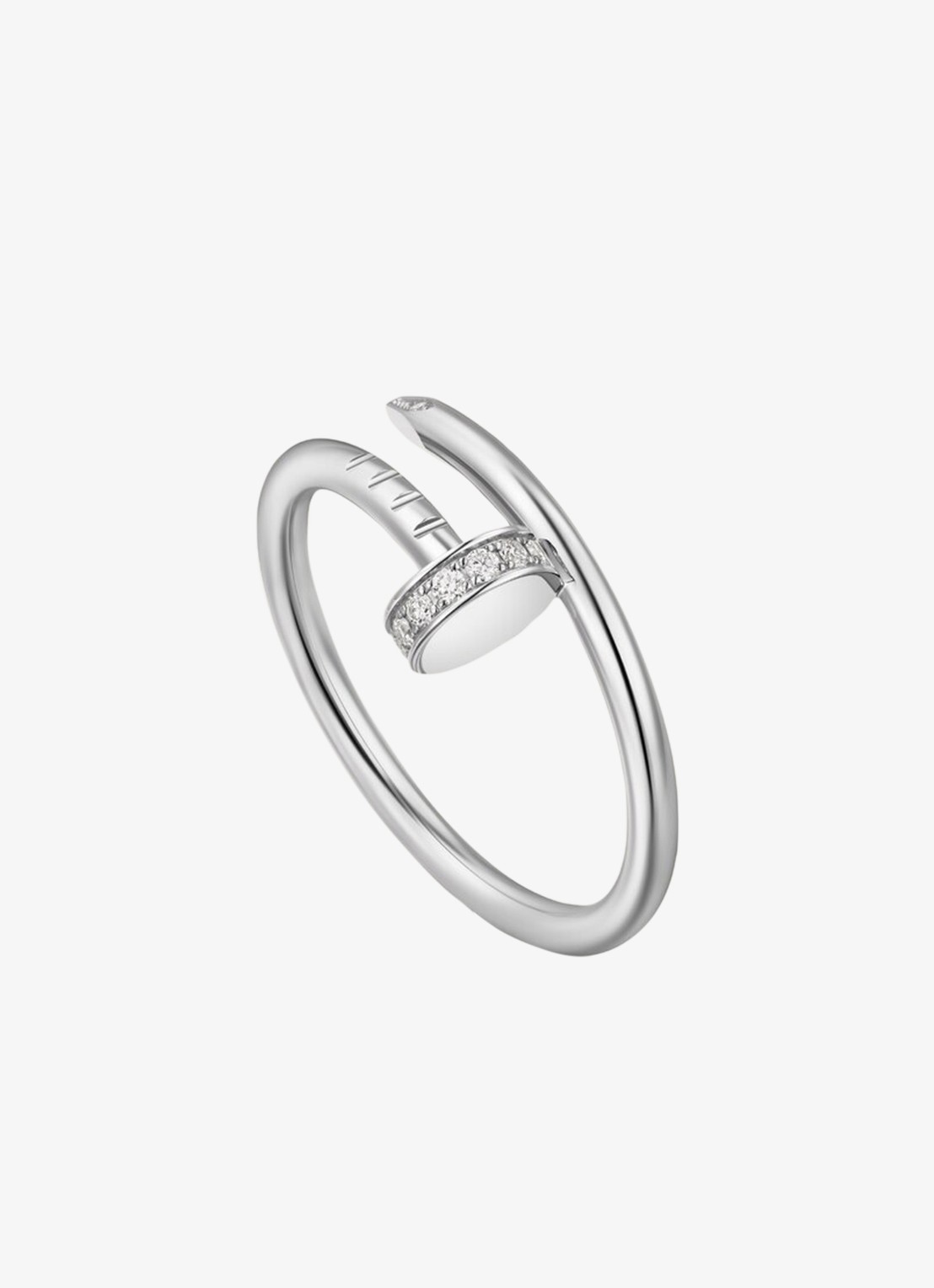 Cartier Juste un Clou ring van 18 karaat witgoud met diamanten CRB42450 - voorkant 6 witgoud