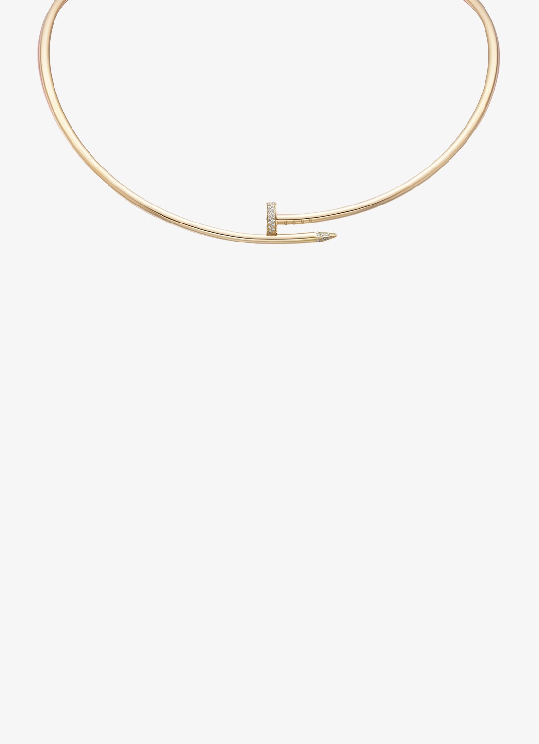 Cartier Juste un Clou Torque ketting, klein model van 18 karaat geelgoud met 0.20 ct diamant CRN7424422 - voorkant 4 geelgoud