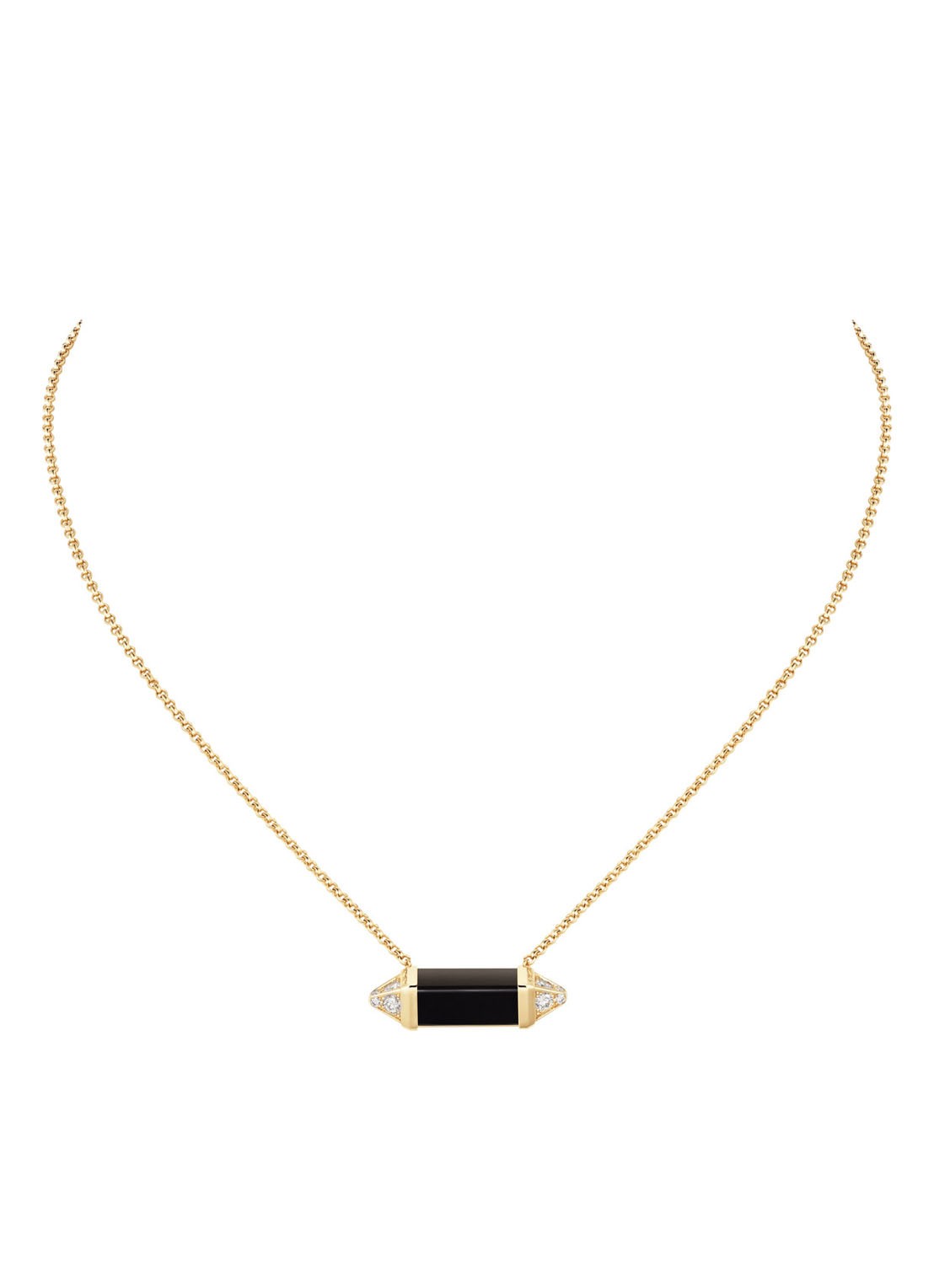 Cartier Les Berlingots de Cartier ketting met onyx en diamant CRB7224700 - voorkant geelgoud