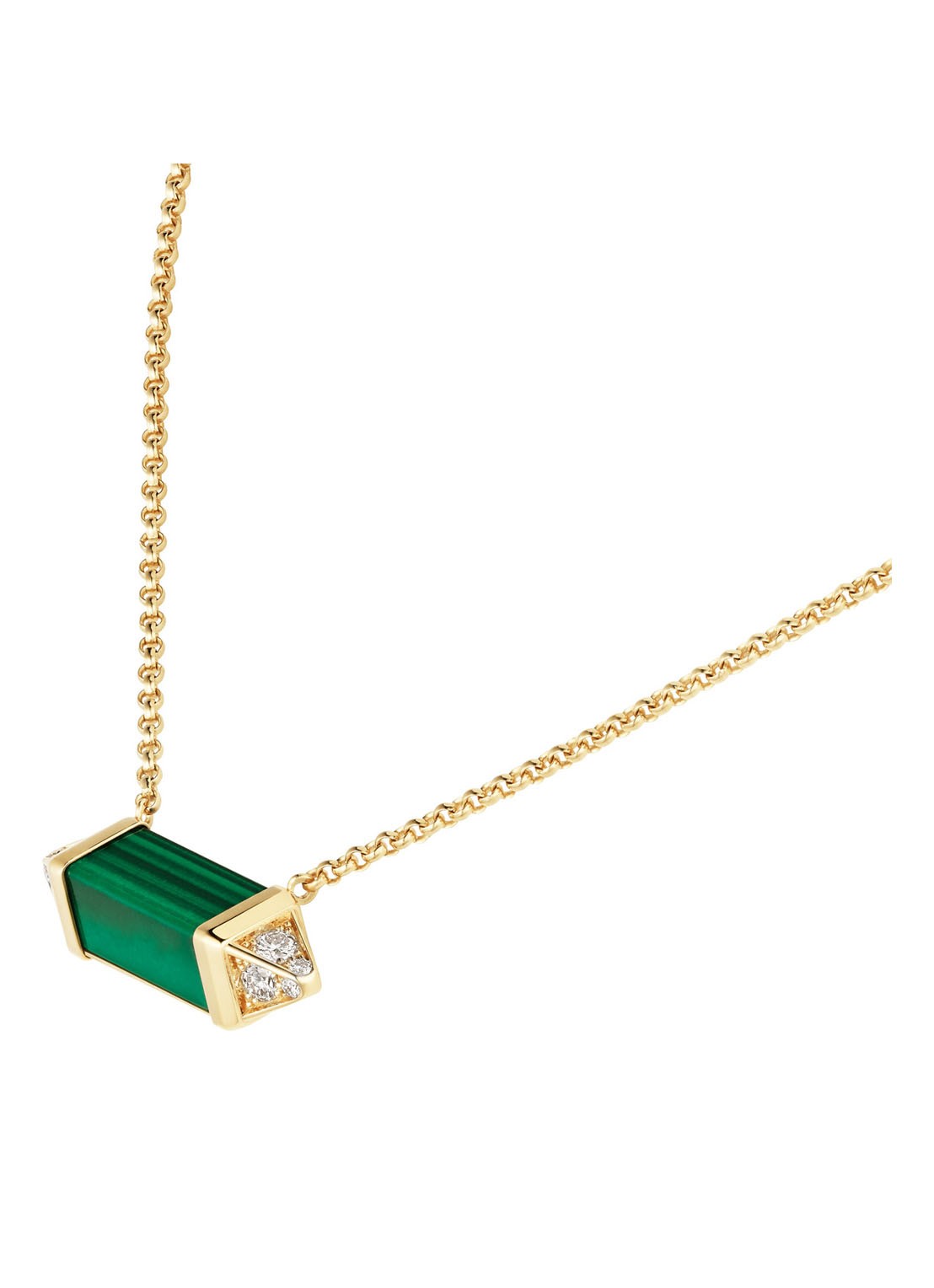 Cartier Les Berlingots de Cartier ketting van 18 karaat geelgoud met malachiet en diamant CRB7224782 - detail 3 geelgoud