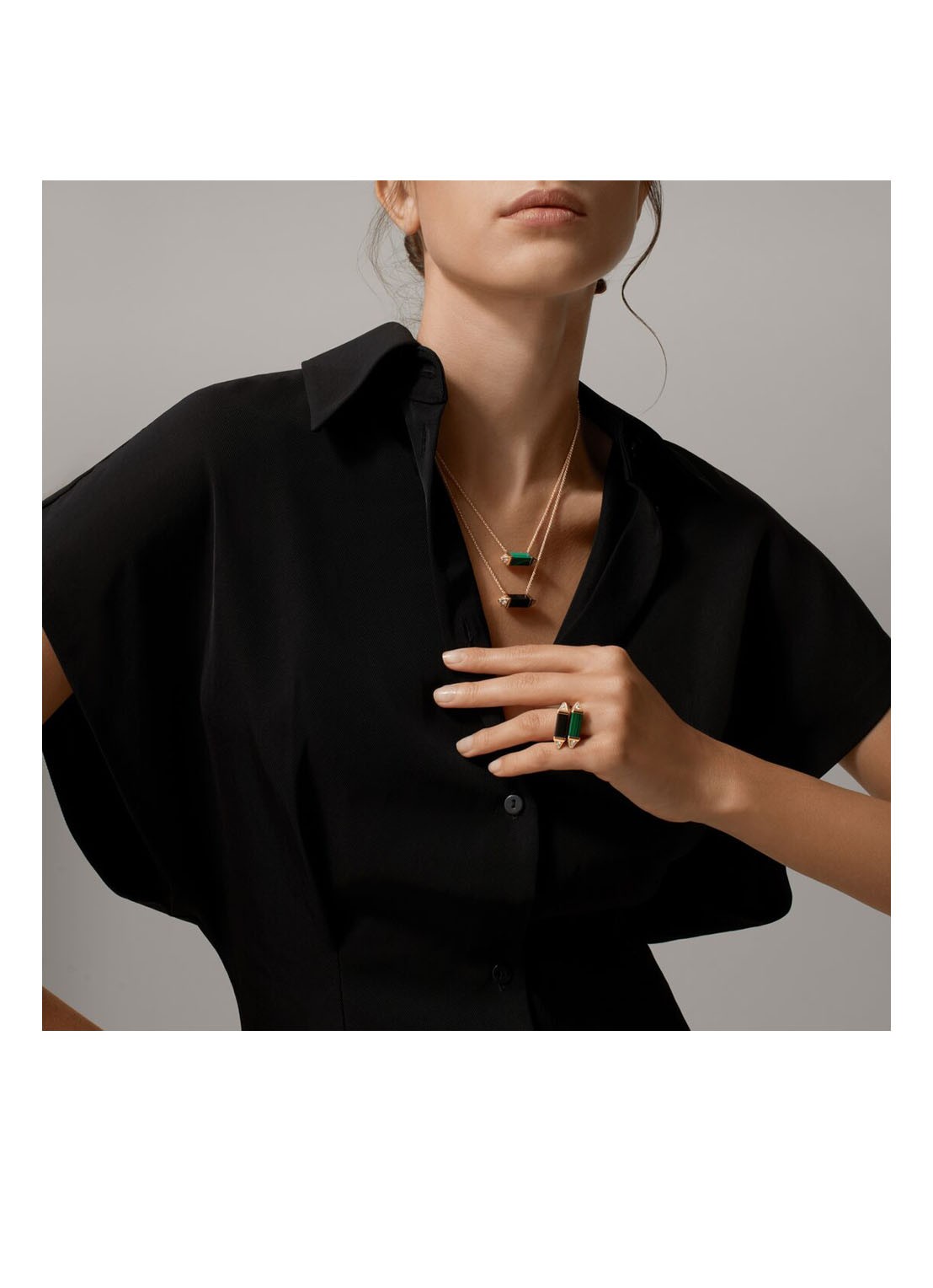 Cartier Les Berlingots de Cartier ketting van 18 karaat geelgoud met malachiet en diamant CRB7224782 - detail 6 geelgoud