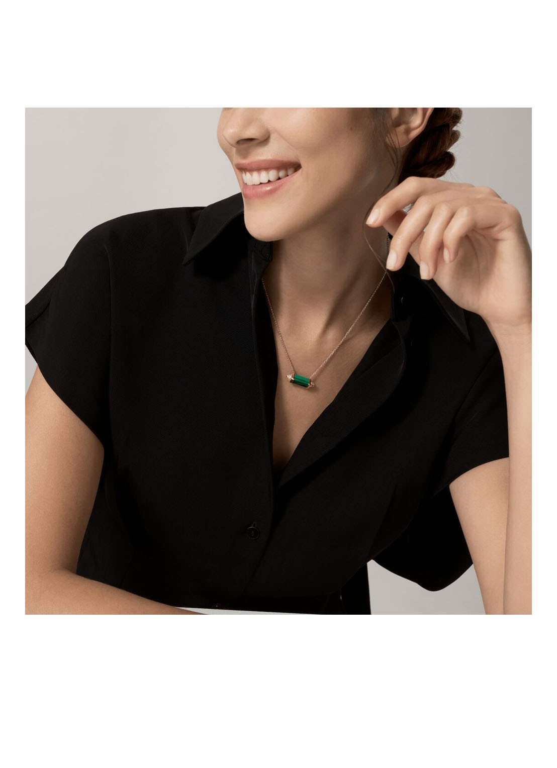 Cartier Les Berlingots de Cartier ketting van 18 karaat geelgoud met malachiet en diamant CRB7224782 - detail 7 geelgoud