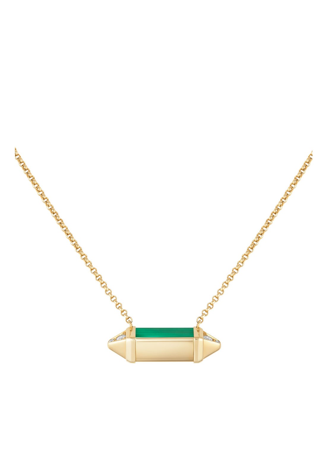 Cartier Les Berlingots de Cartier ketting van 18 karaat geelgoud met malachiet en diamant CRB7224782 - voorkant 2 geelgoud