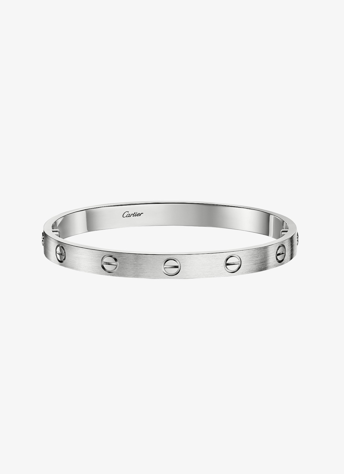 Cartier LOVE armband, klassiek model van 18 karaat witgoud CRB6077117 - voorkant witgoud