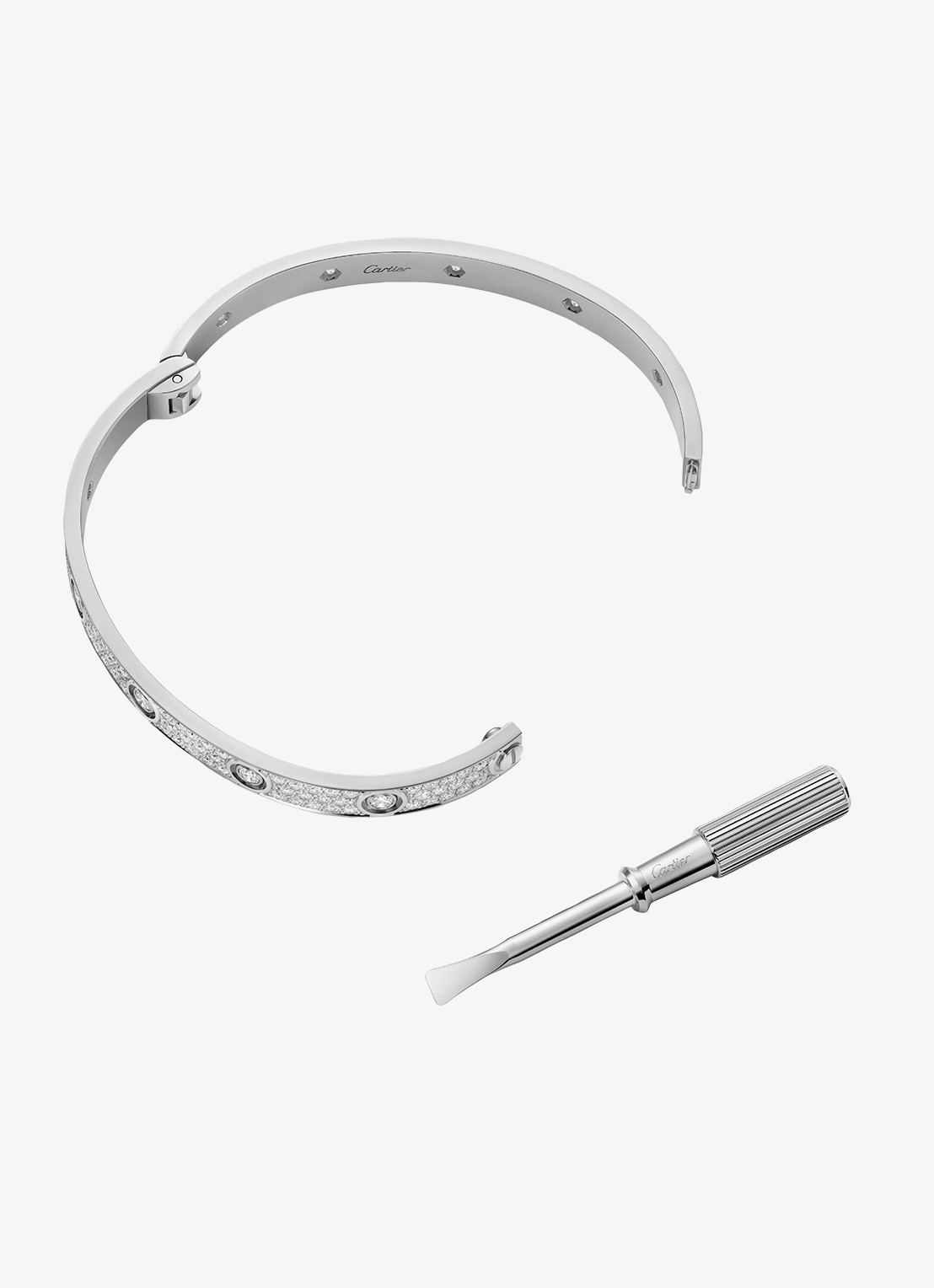 Cartier LOVE armband, klassiek model van 18 karaat witgoud met 4.04 ct diamant CRN6727417 - detail 3 witgoud
