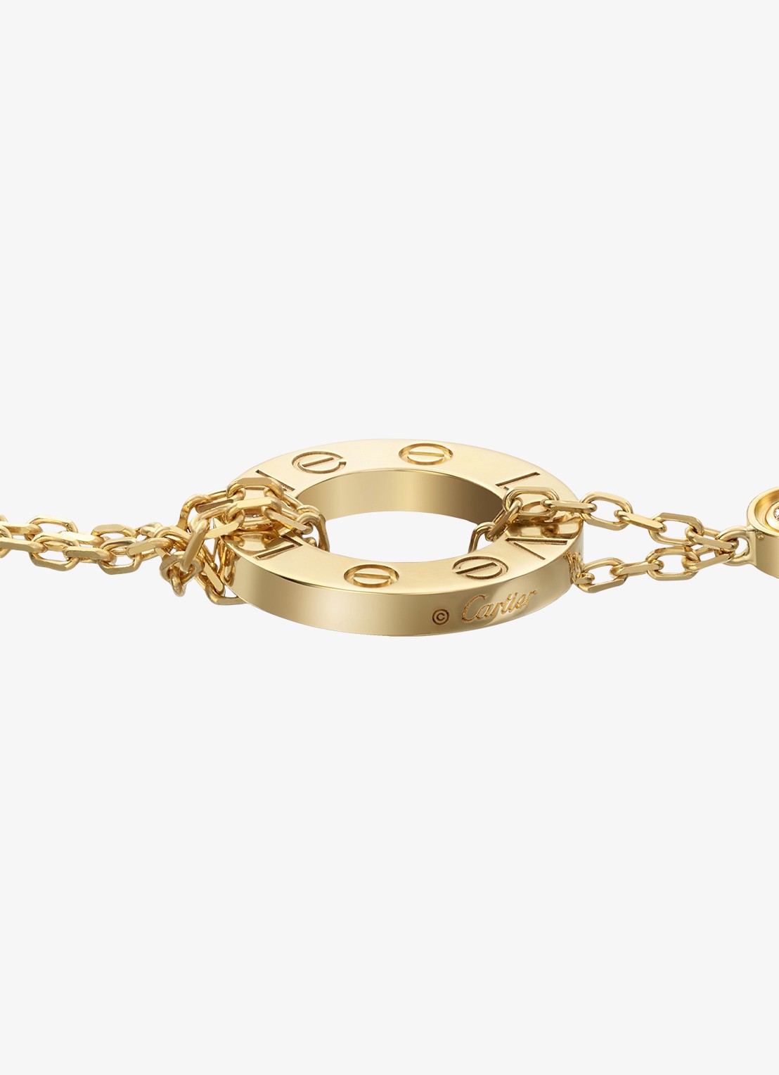 Cartier LOVE armband, van 18 karaat geelgoud met 0.03 ct diamant CRB6038300 - detail 4 geelgoud