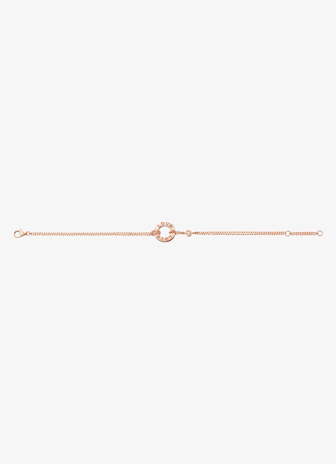 Cartier LOVE armband, van 18 karaat roségoud met 0.03 ct diamant CRB6063600 - achterkant 8 roségoud