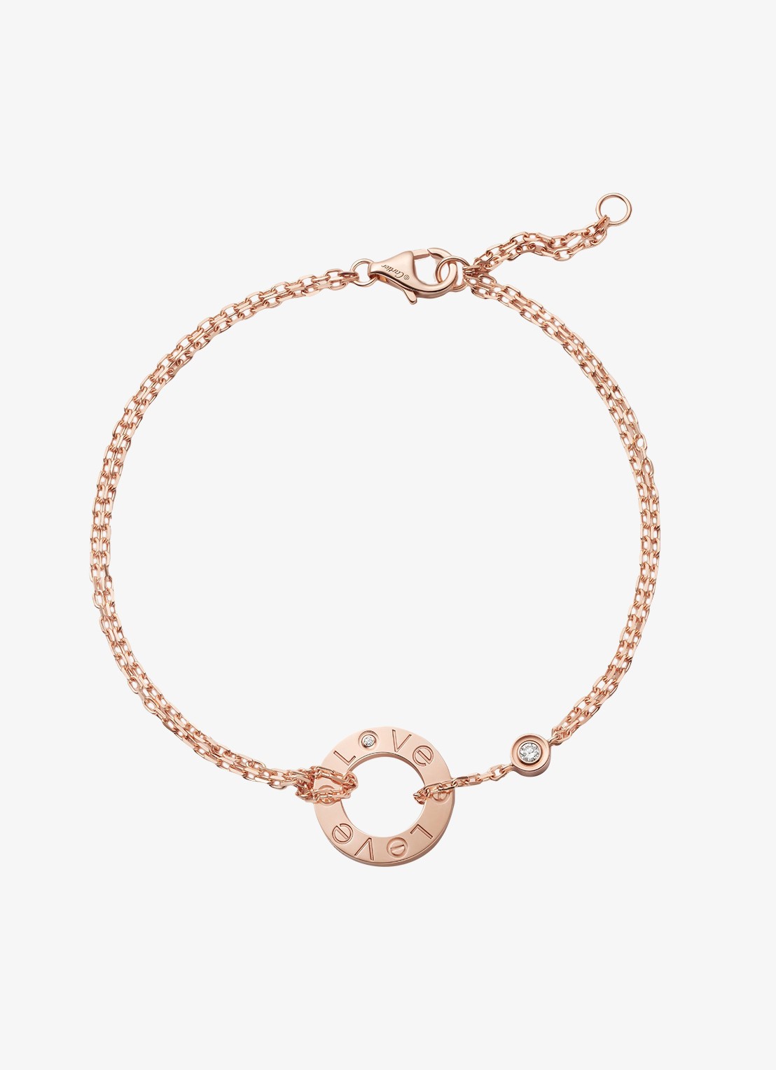 Cartier LOVE armband, van 18 karaat roségoud met 0.03 ct diamant CRB6063600 - detail 3 roségoud
