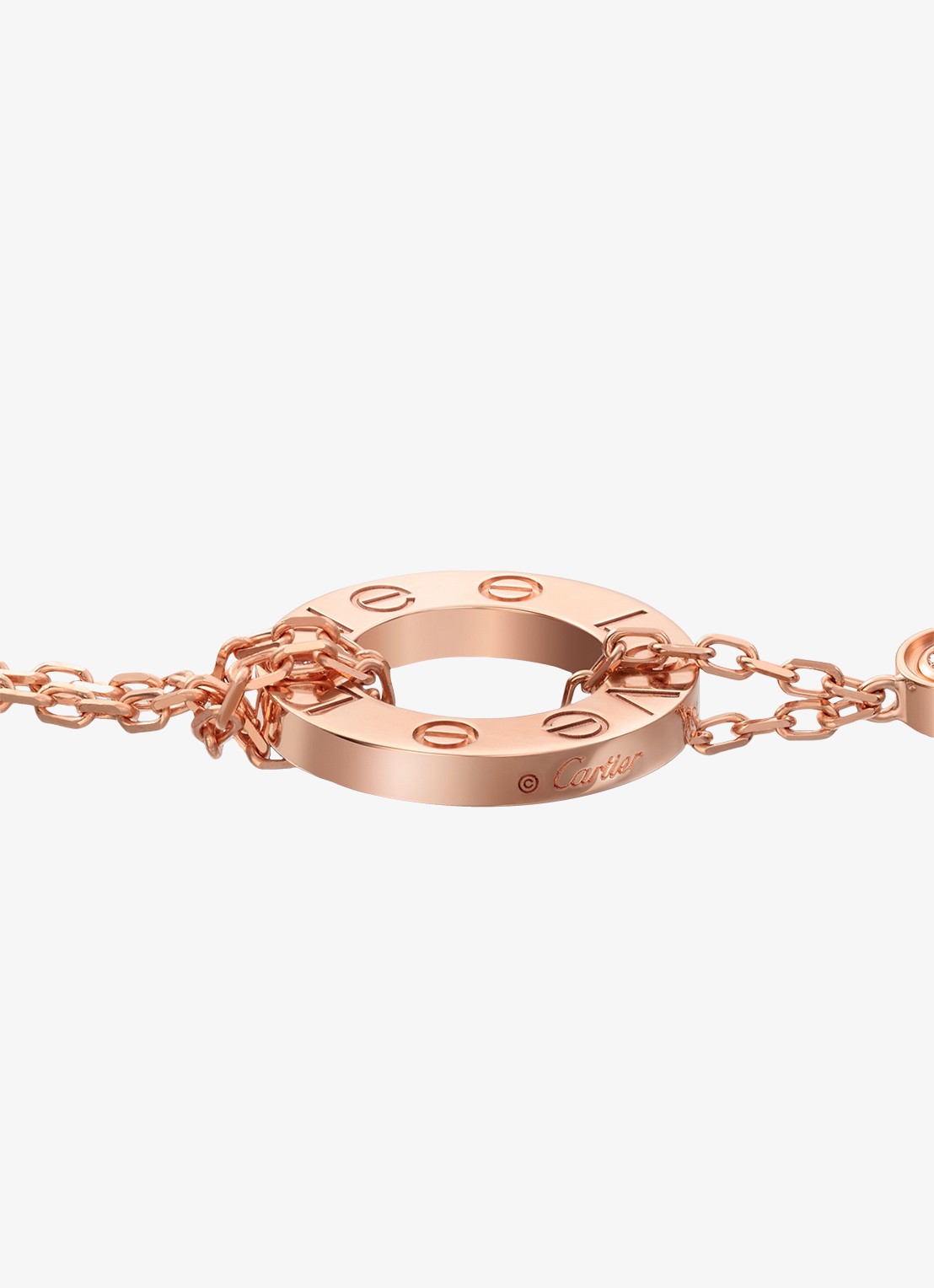 Cartier LOVE armband, van 18 karaat roségoud met 0.03 ct diamant CRB6063600 - detail 4 roségoud