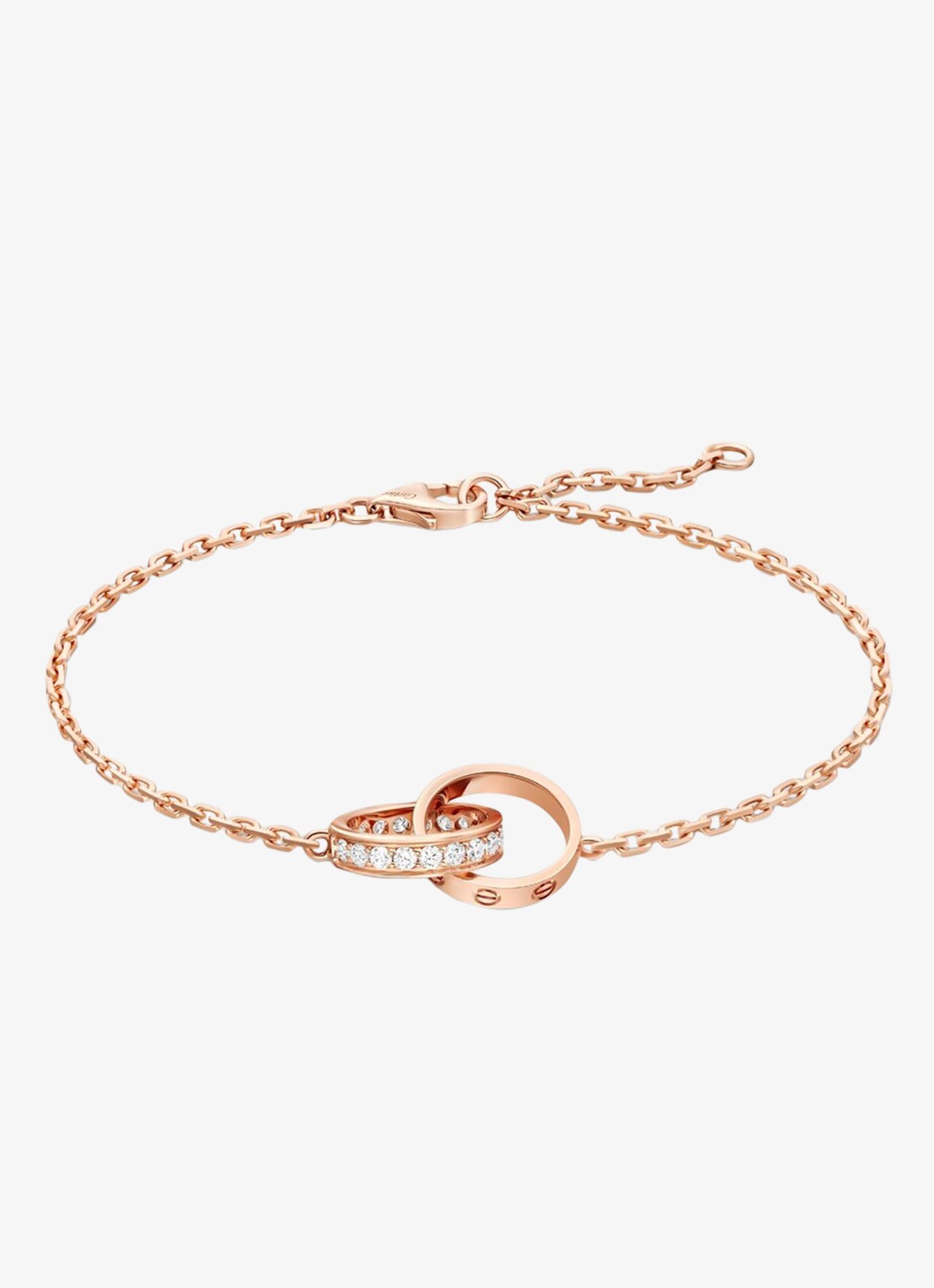 Cartier LOVE armband van 18 karaat roségoud met 18 diamanten CRB6084200 - voorkant roségoud