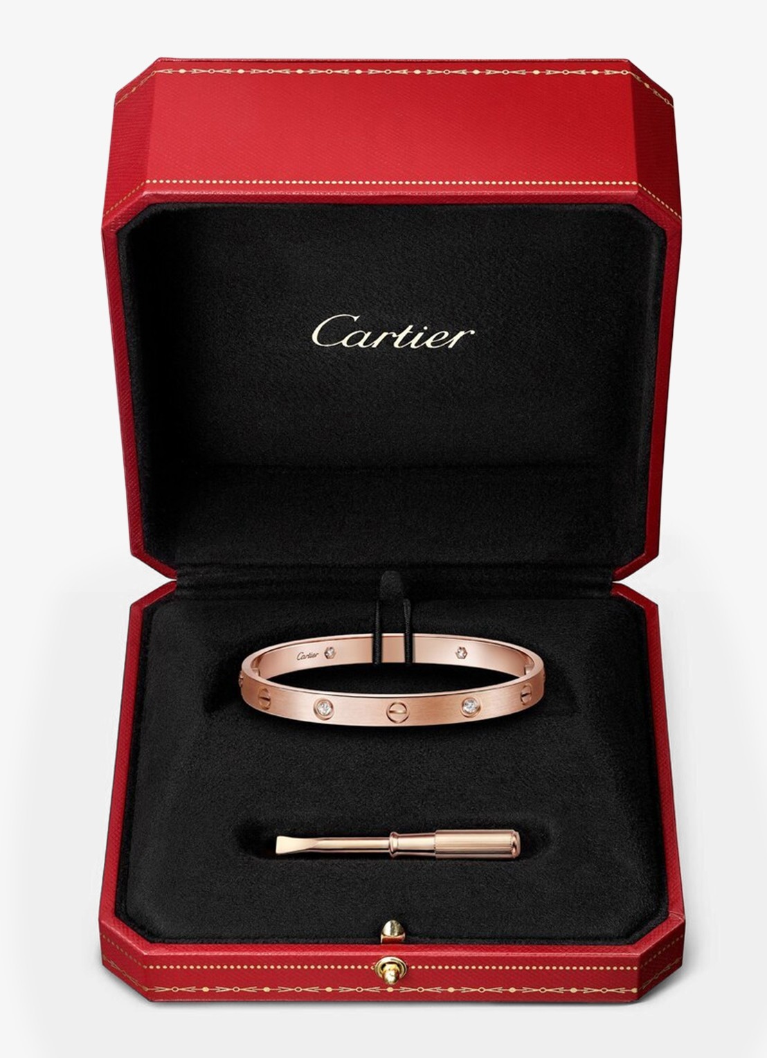 Cartier LOVE armband van 18 karaat roségoud met 4 diamanten CRB60800 - detail 7 roségoud