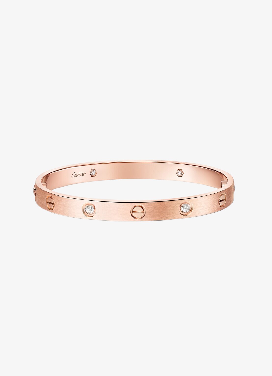 Cartier LOVE armband van 18 karaat roségoud met 4 diamanten CRB60800 - voorkant roségoud