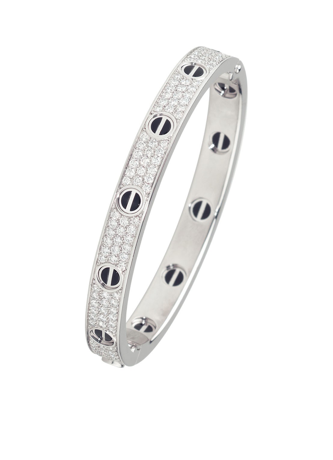 Cartier LOVE armband van 18 karaat witgoud met 204 diamanten CRN6032400 - voorkant witgoud