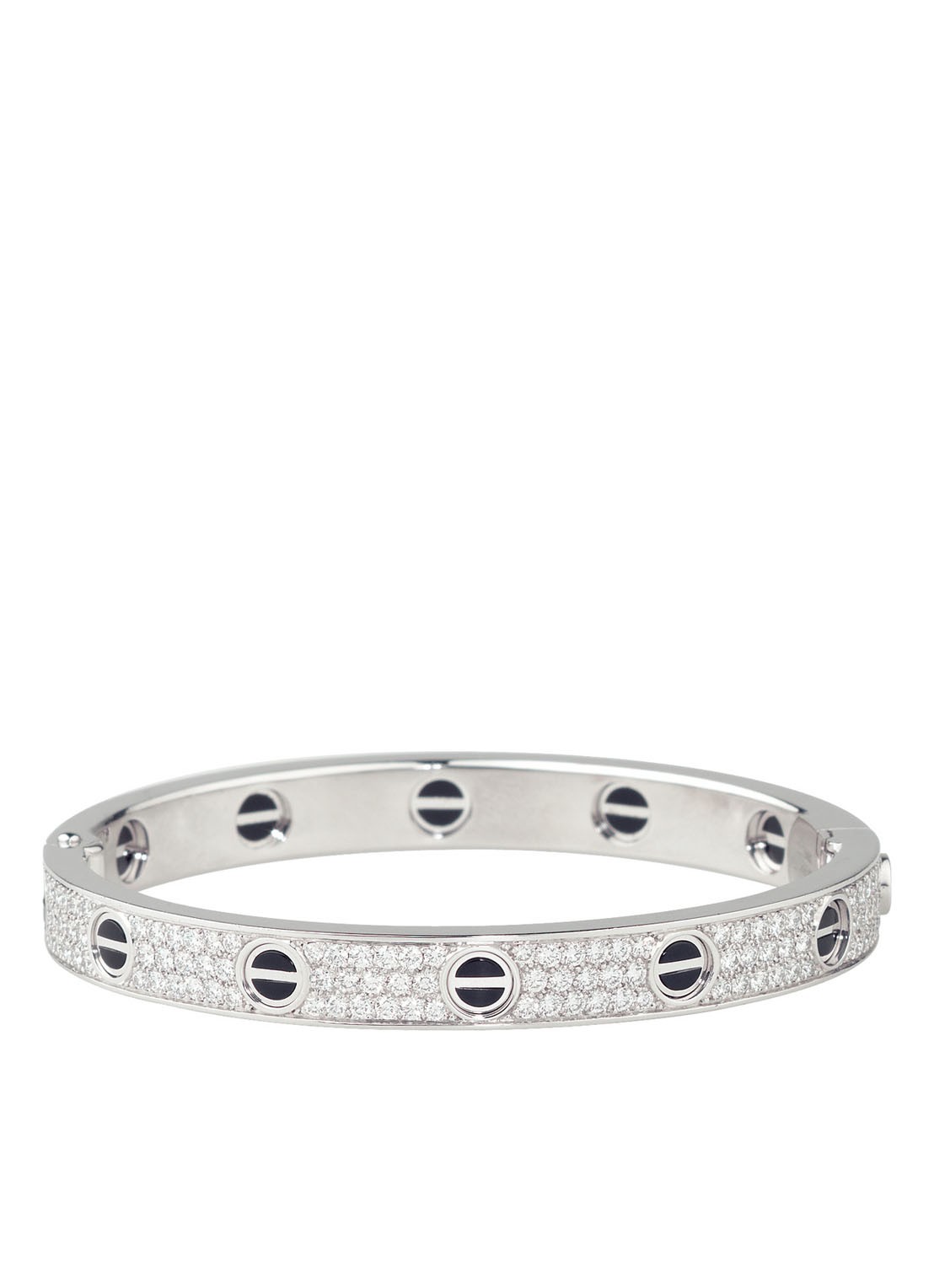 Cartier LOVE armband van 18 karaat witgoud met 204 diamanten CRN6032400 - voorkant 2 witgoud