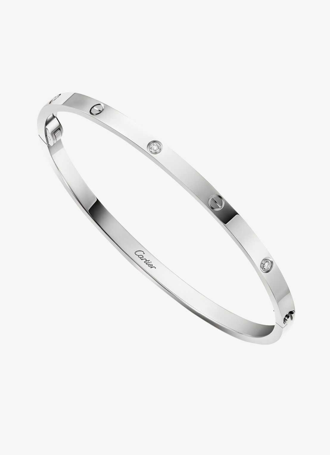 Cartier LOVE armband van 18 karaat witgoud met 6 diamanten CRB6079515 - detail 3 witgoud