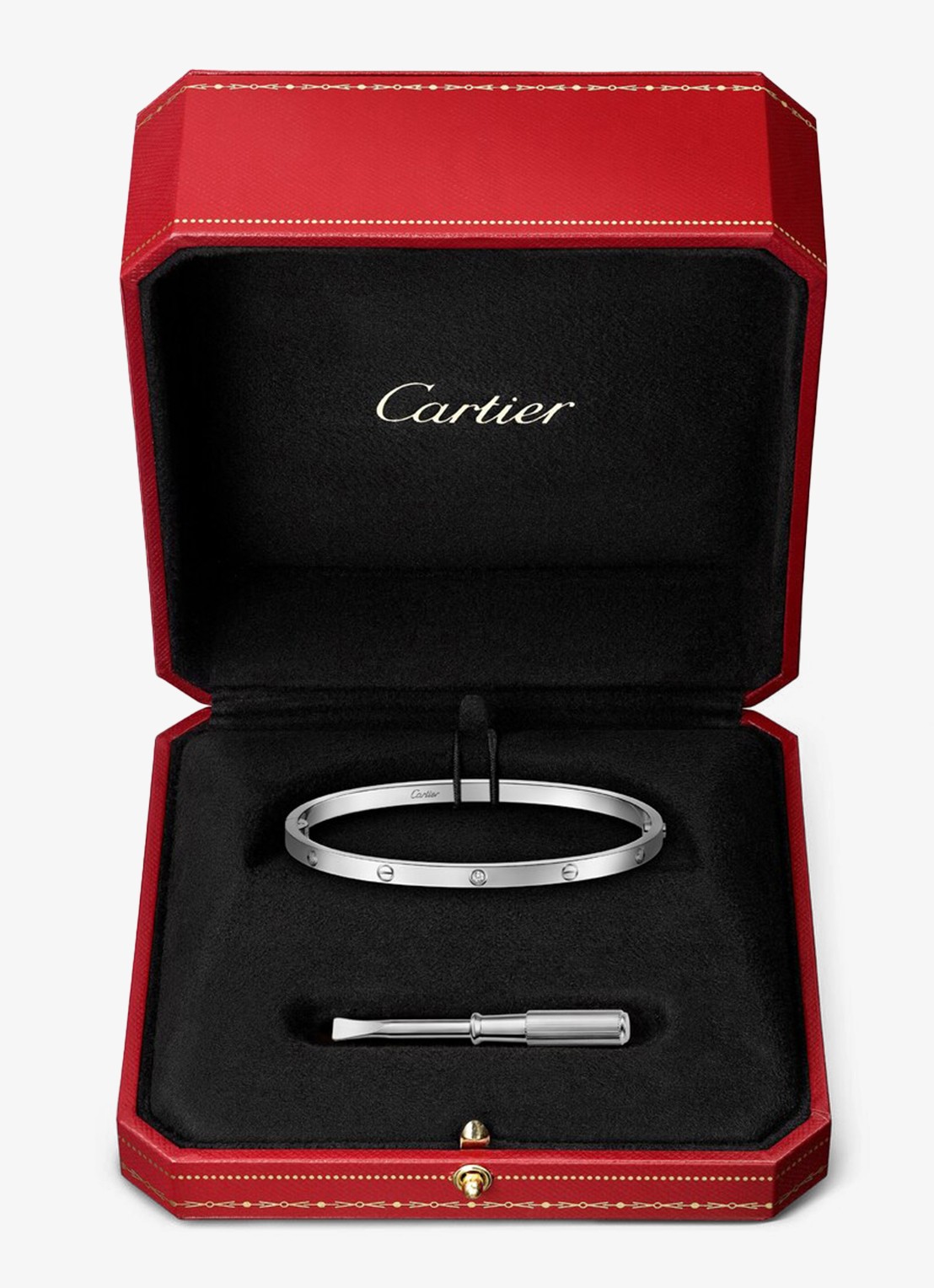 Cartier LOVE armband van 18 karaat witgoud met 6 diamanten CRB6079515 - detail 7 witgoud