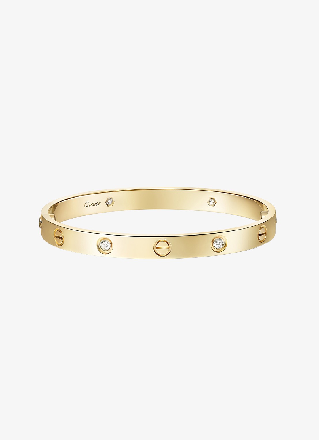 Cartier LOVE bangle, klassiek model van 18 karaat geelgoud met 0.42 ct diamant CRB6070017 - voorkant 6 geelgoud