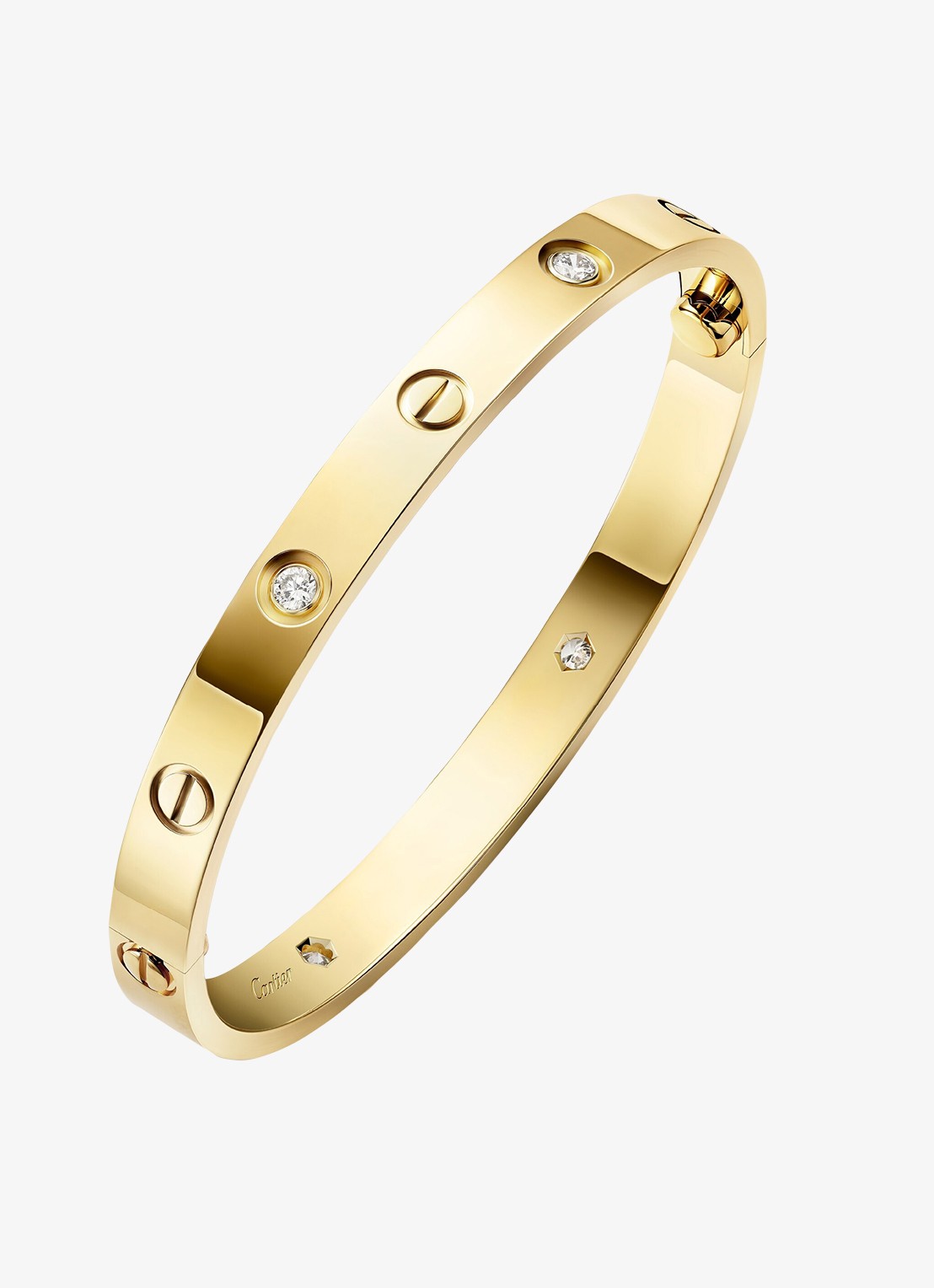 Cartier LOVE bangle, klassiek model van 18 karaat geelgoud met 0.42 ct diamant CRB6070017 - voorkant 7 geelgoud