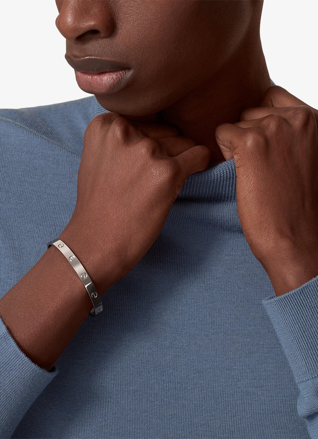 Cartier LOVE bangle, open, klassiek model van 18 karaat witgoud CRB6032517 - achterkant witgoud