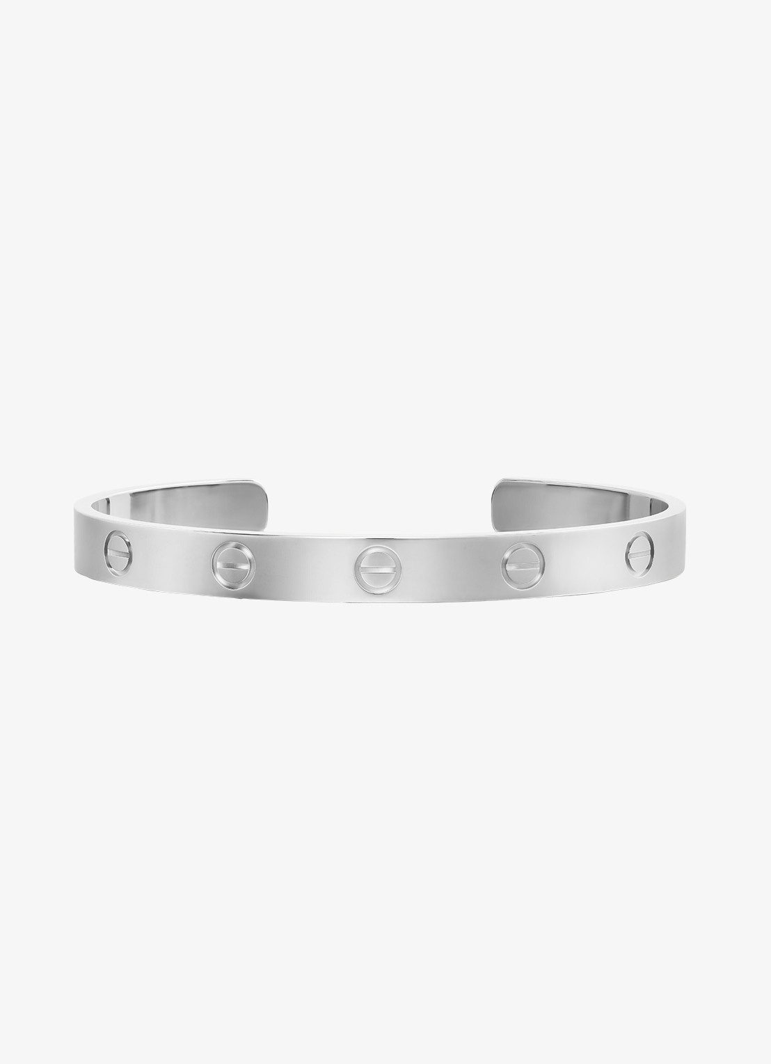 Cartier LOVE bangle, open, klassiek model van 18 karaat witgoud CRB6032517 - voorkant 2 witgoud