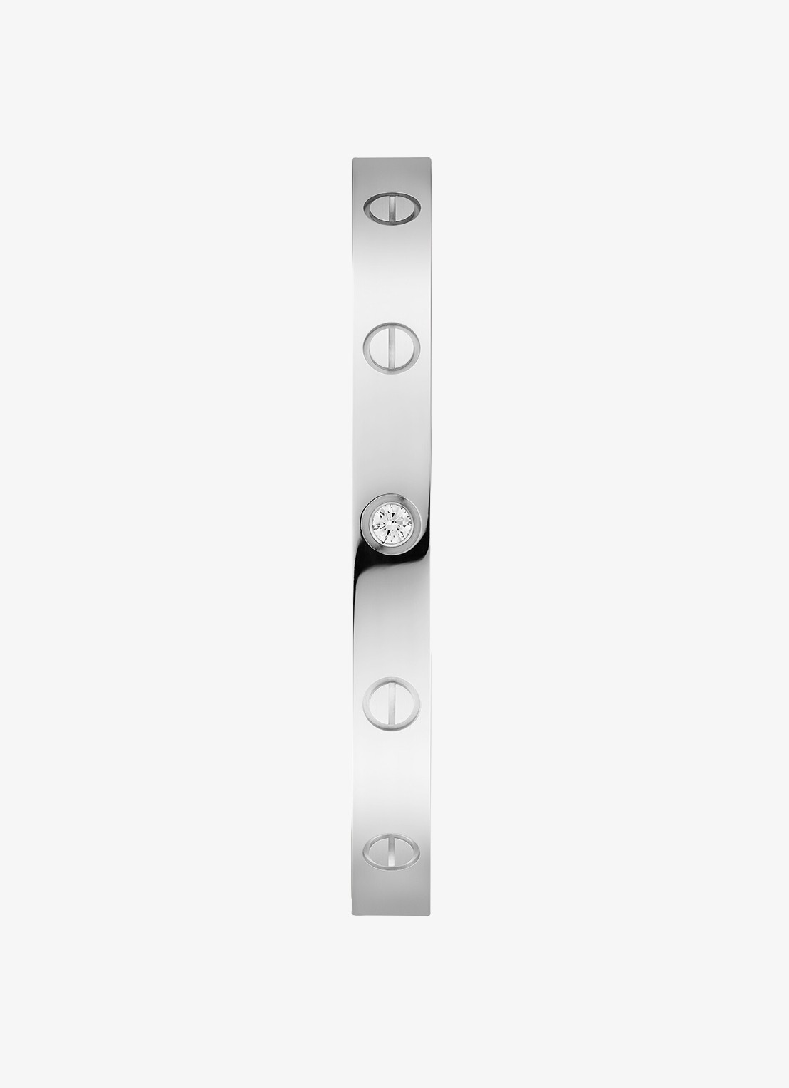 Cartier LOVE bangle open klassiek model van 18 karaat witgoud met 1 diamant CRB6029917 - detail 7 witgoud