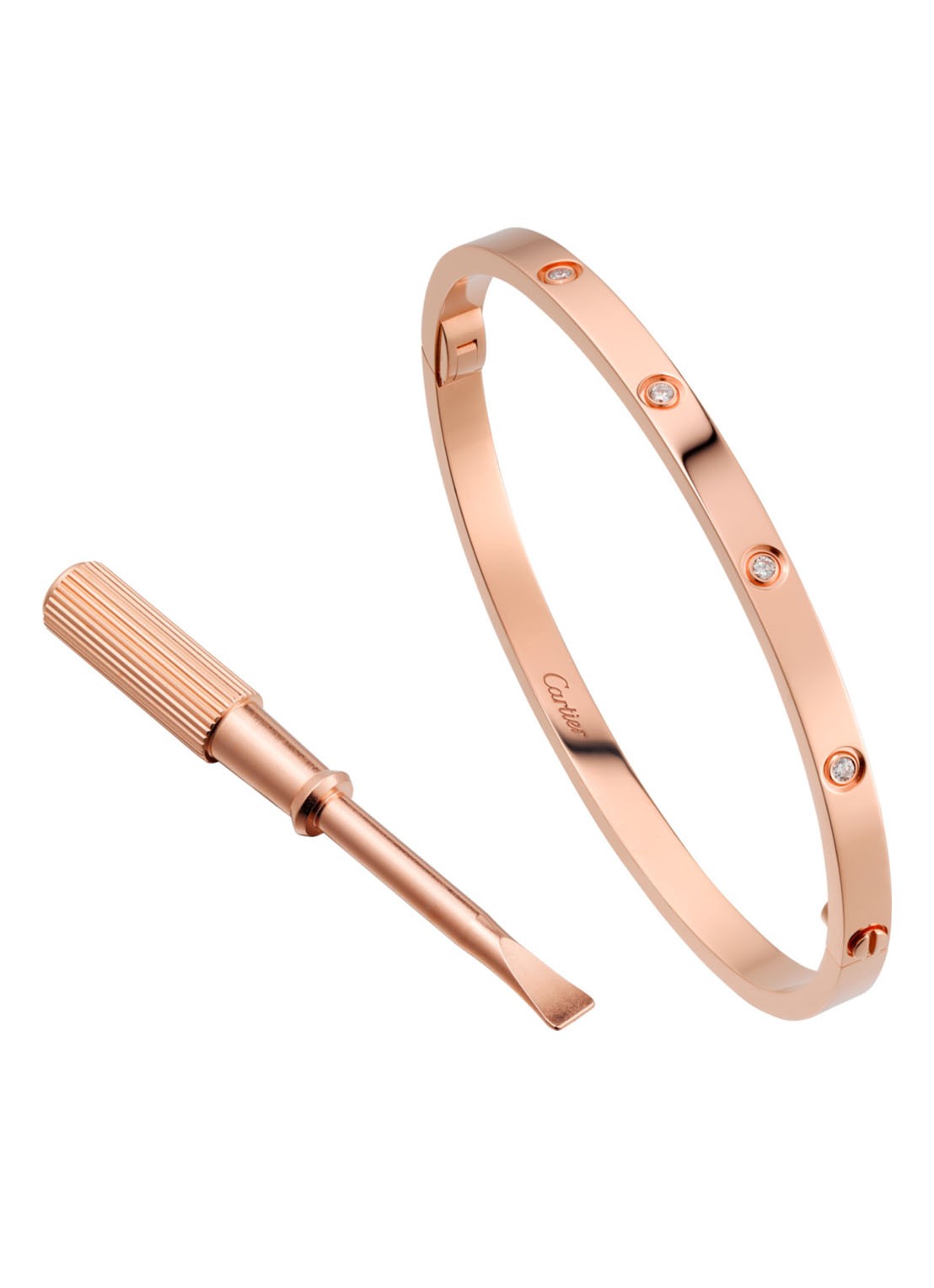 Cartier LOVE bangle van 18 karaat roségoud met 10 diamanten CRB6047900 - voorkant 6 roségoud