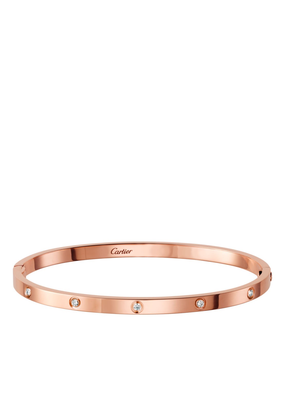Cartier LOVE bangle van 18 karaat roségoud met 10 diamanten CRB6047900 - voorkant 7 roségoud