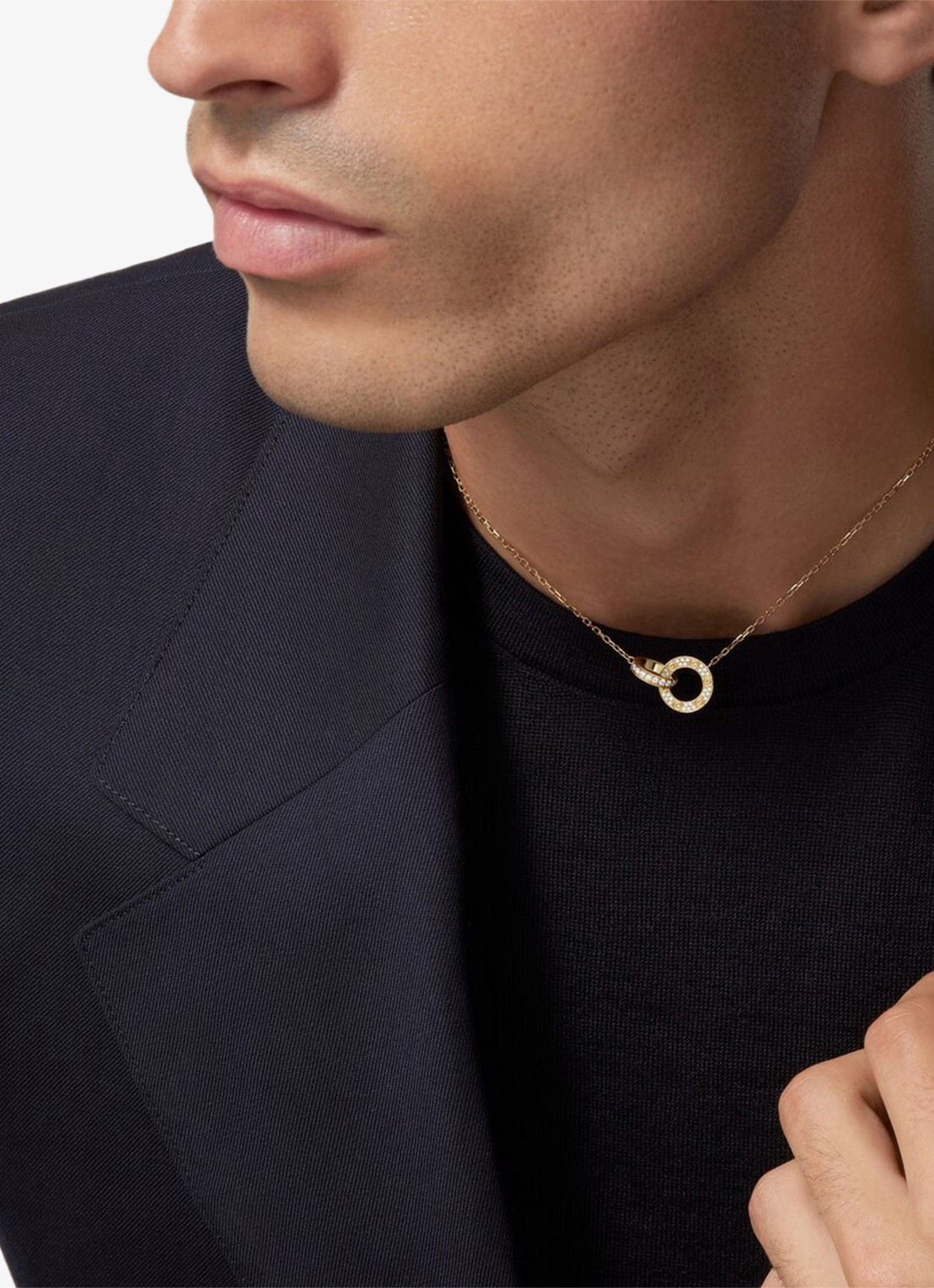 Cartier LOVE ketting van 18 karaat geelgoud met 48 diamanten CRB7225004 - voorkant 2 geelgoud