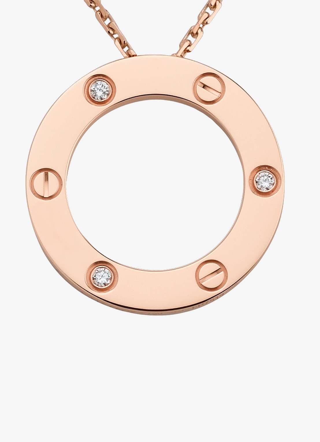 Cartier LOVE ketting van 18 karaat roségoud met 0.07 ct diamant CRB7014700 - achterkant 6 roségoud